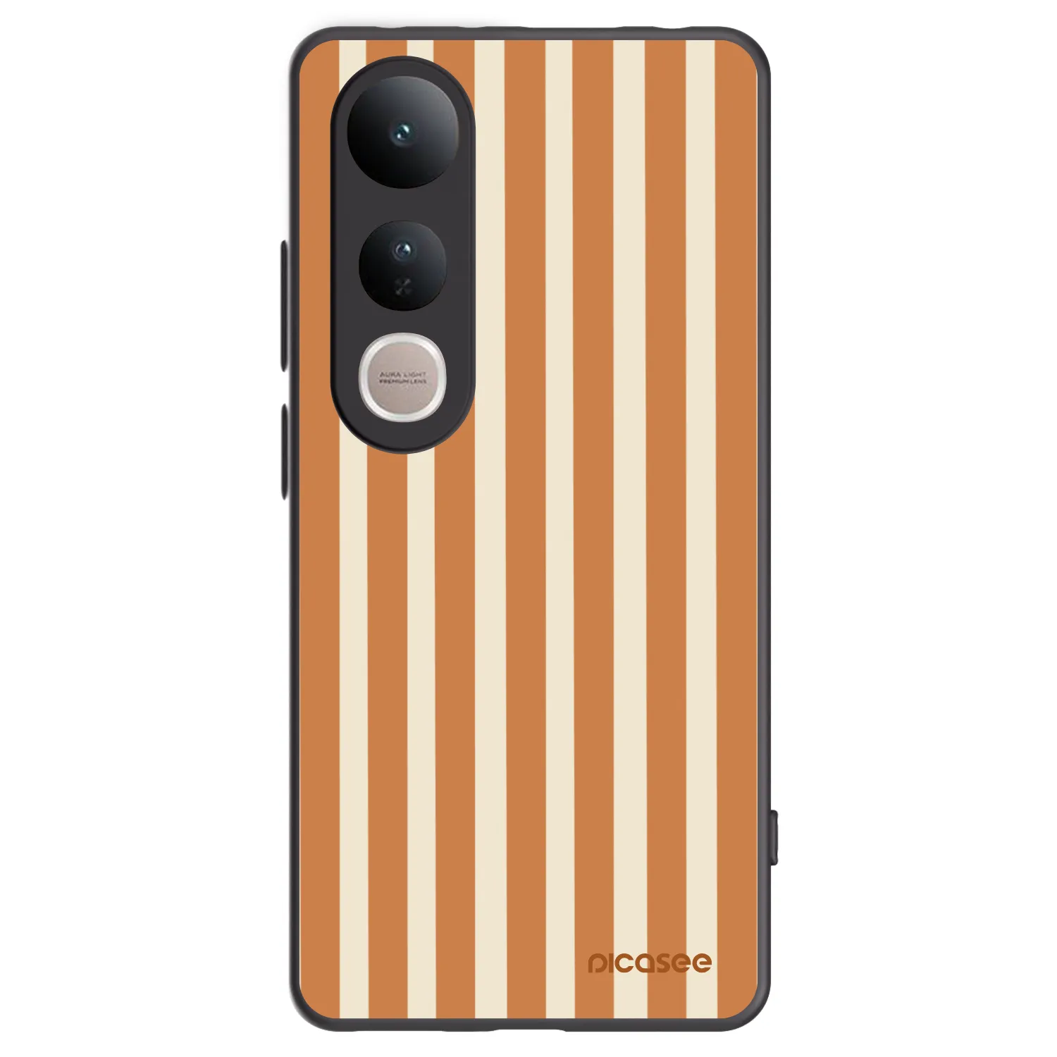 Picasee Vivo V50 Lite 5G Hülle - Schwarzes Silikon - Orange lines