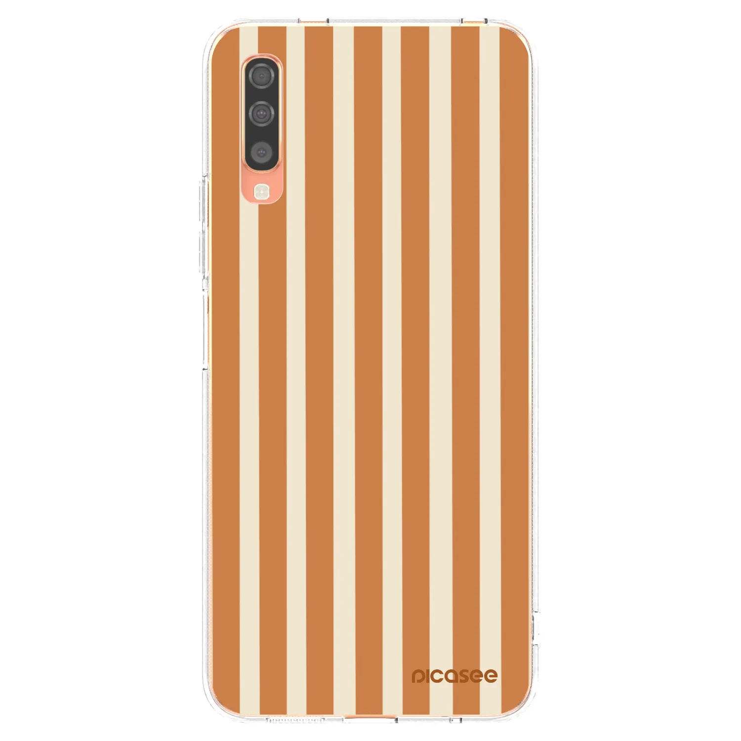 Picasee Samsung Galaxy A70 A705F Hülle - Transparentes Silikon - Orange lines