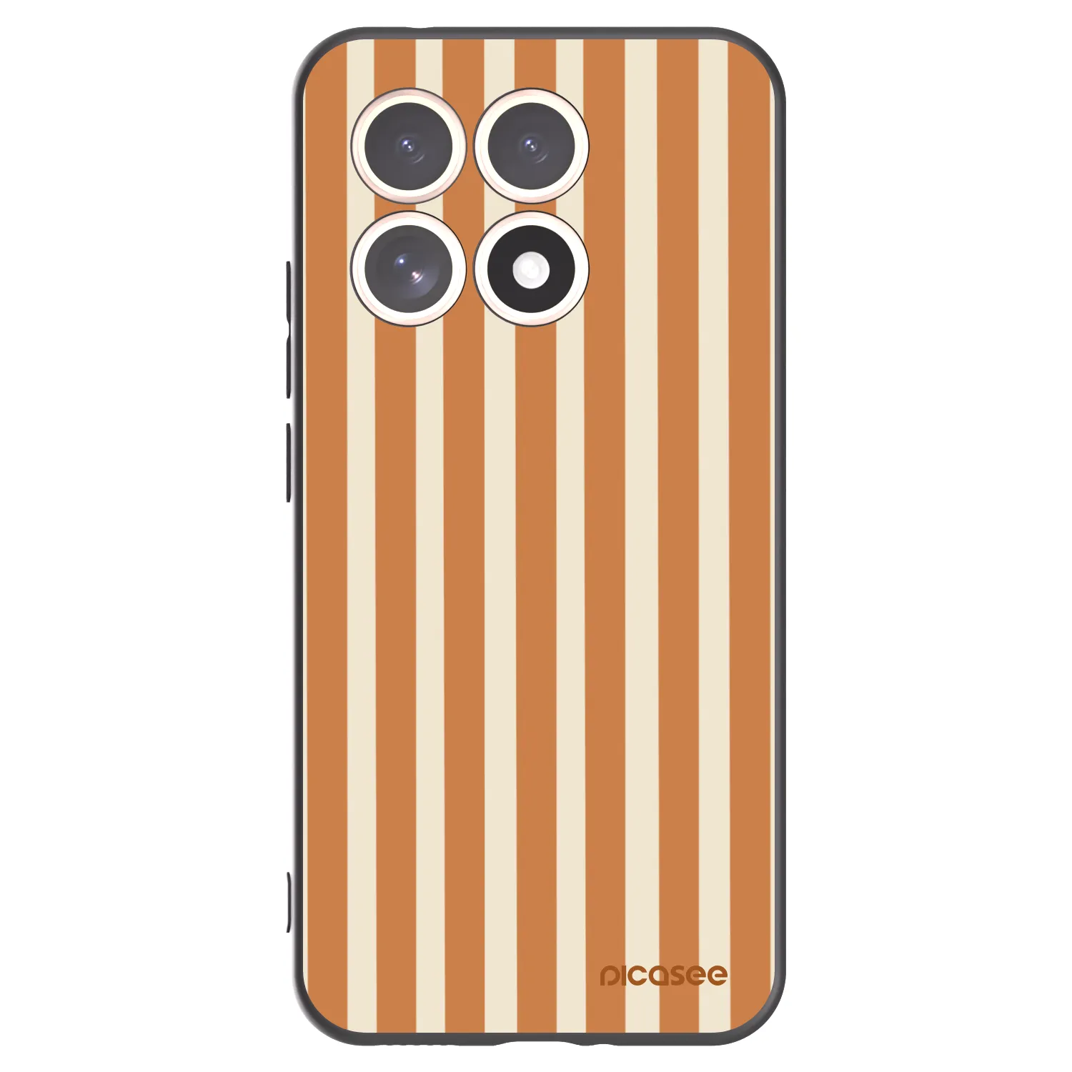 Picasee Xiaomi 15T Hülle - Schwarzes Silikon - Orange lines