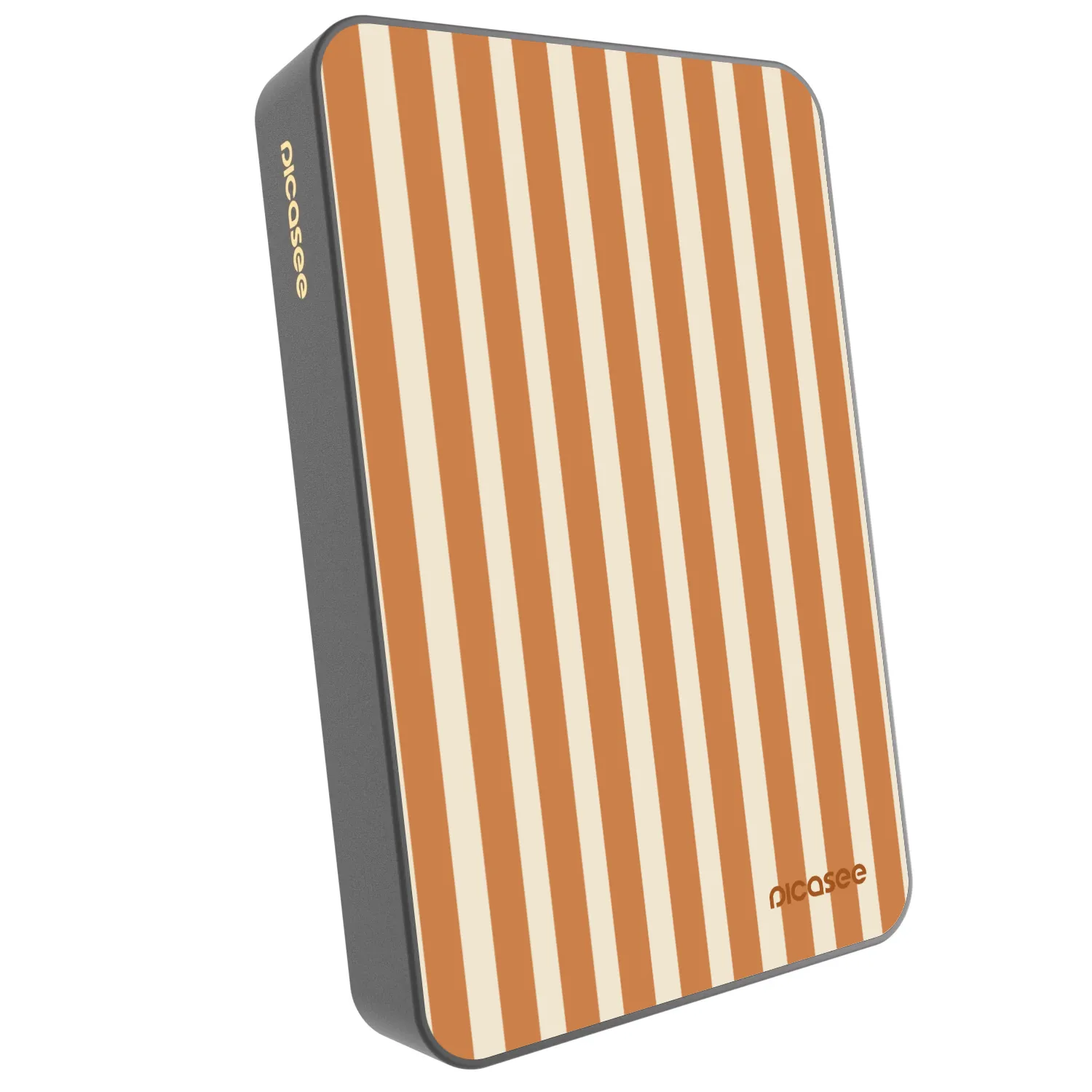 Picasee Powerbank mit MagSafe 10 000 mAh Grau - Orange lines
