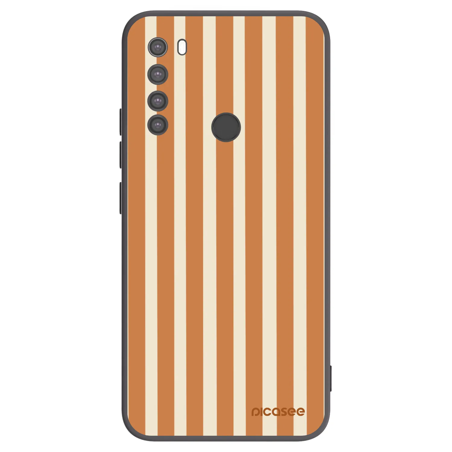 Picasee Xiaomi Redmi Note 8 Hülle - Schwarzes Silikon - Orange lines