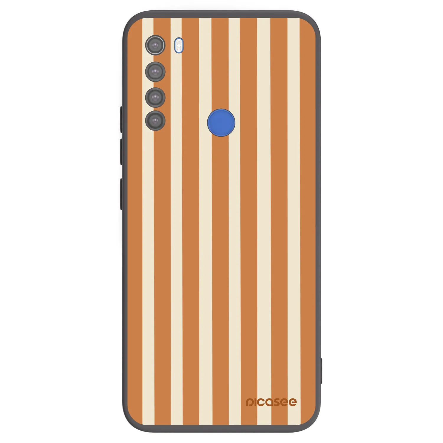 Picasee Xiaomi Redmi Note 8T Hülle - Schwarzes Silikon - Orange lines