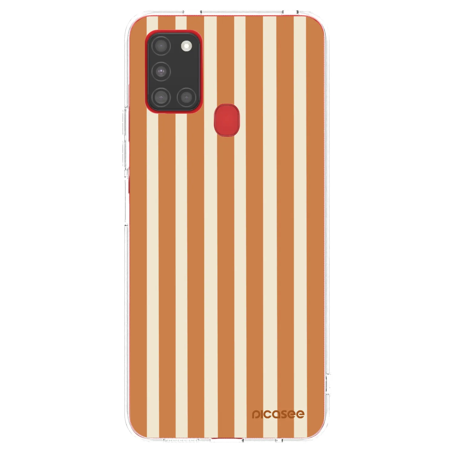 Picasee Samsung Galaxy A21s Hülle - Transparentes Silikon - Orange lines
