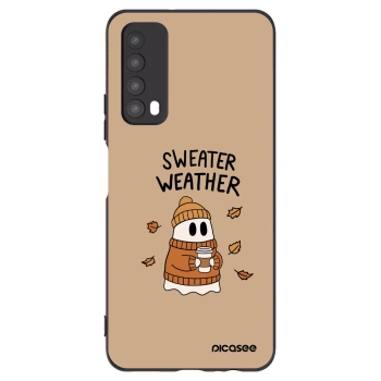 Picasee Huawei P Smart 2021 Hülle - Schwarzes Silikon - Sweater ghost