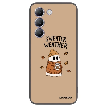 Picasee Vivo V40 SE 5G Hülle - Schwarzes Silikon - Sweater ghost