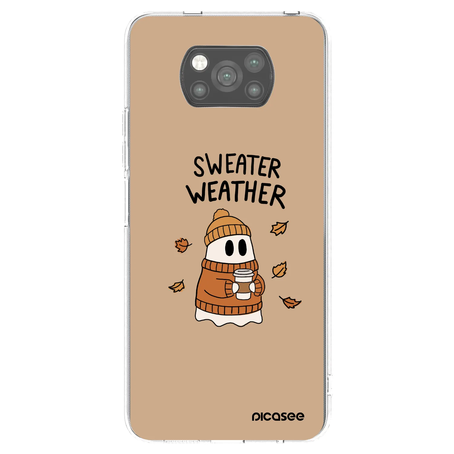 Picasee Xiaomi Poco X3 Hülle - Schwarzes Silikon - Sweater ghost