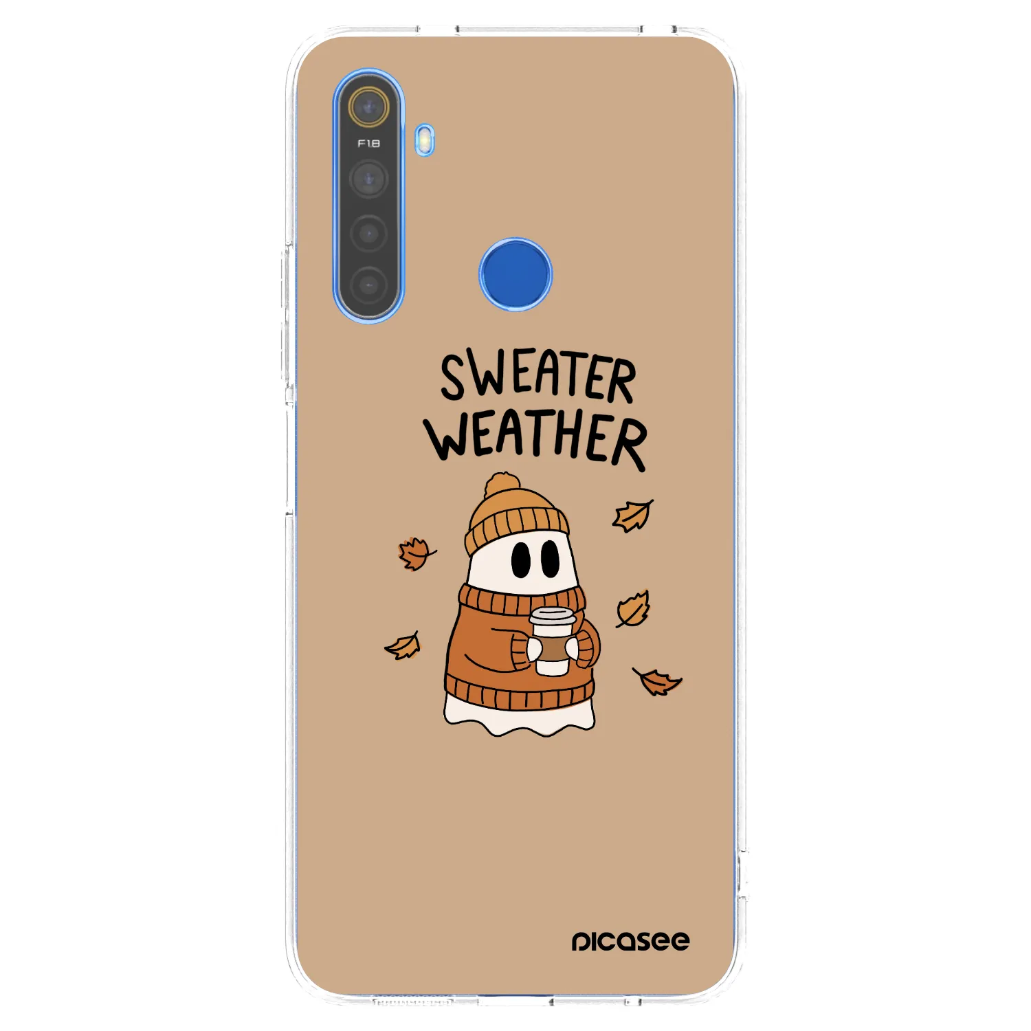 Picasee Realme 5 Hülle - Transparentes Silikon - Sweater ghost