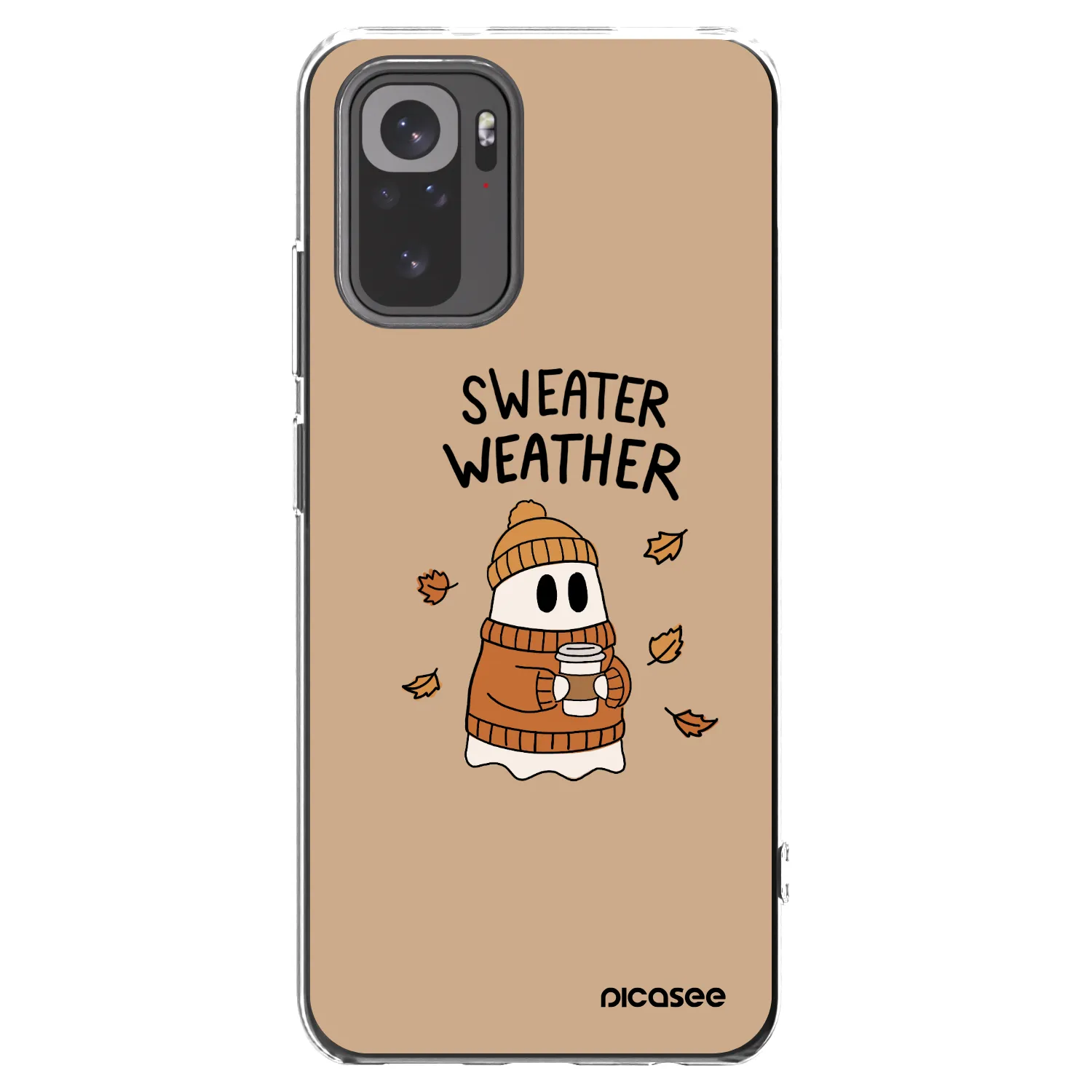 Picasee Xiaomi Redmi Note 10 Hülle - Transparentes Silikon - Sweater ghost