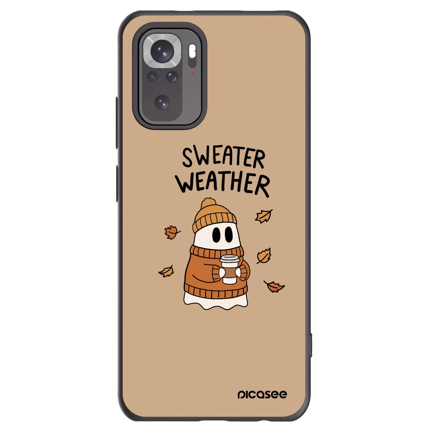 Picasee Xiaomi Redmi Note 10 Hülle - Schwarzes Silikon - Sweater ghost