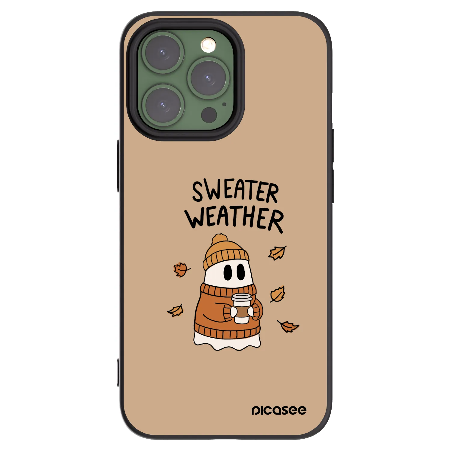 Picasee Apple iPhone 13 Pro Hülle - Schwarzes Silikon - Sweater ghost