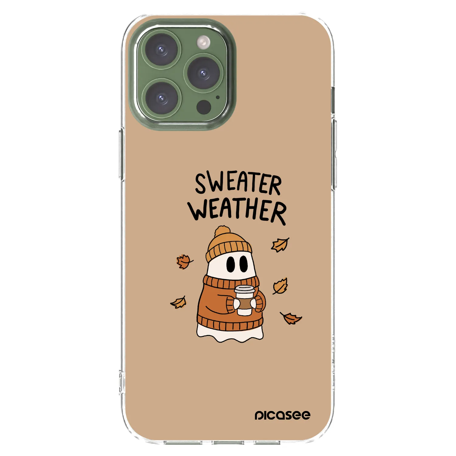 Picasee Apple iPhone 13 Pro Max Hülle - Transparentes Silikon - Sweater ghost
