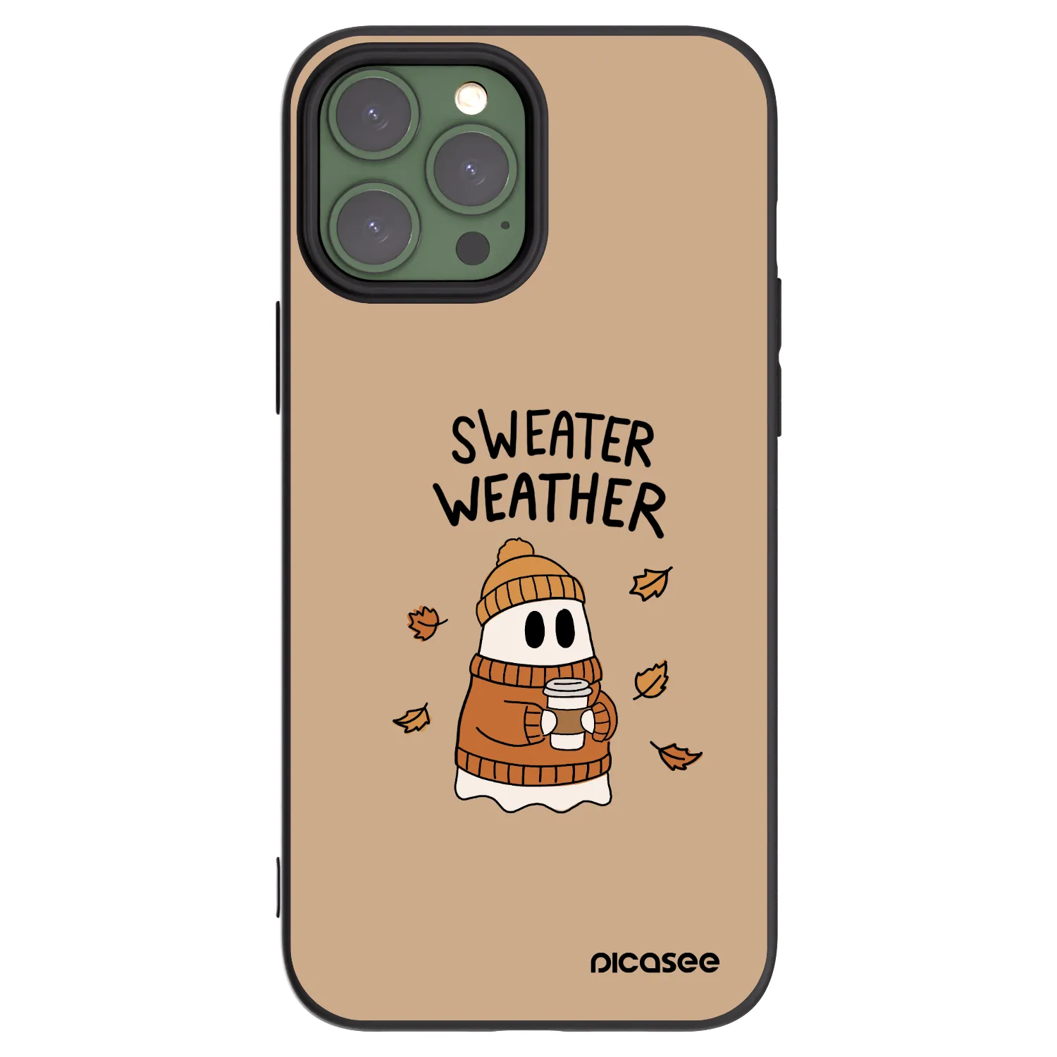 Picasee Apple iPhone 13 Pro Max Hülle - Schwarzes Silikon - Sweater ghost