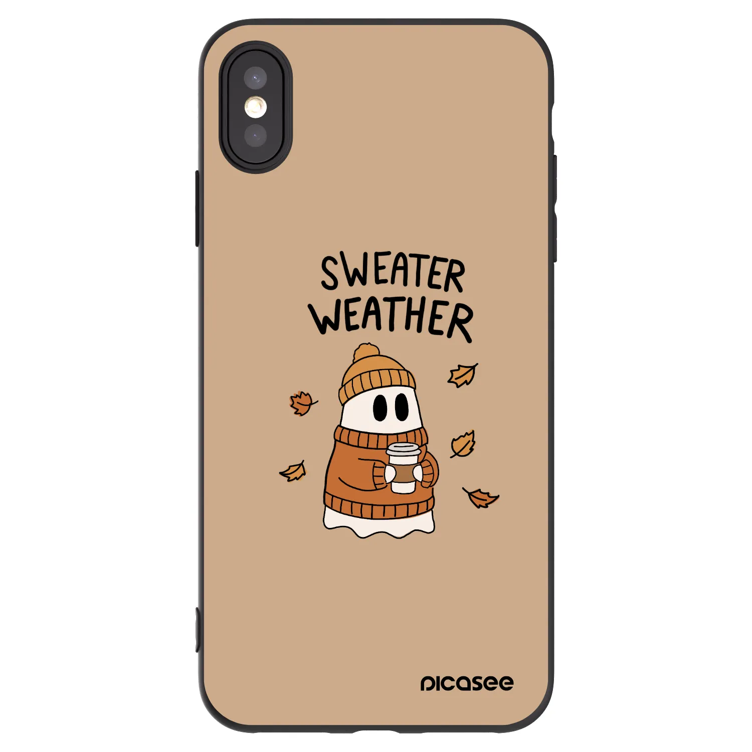 Picasee Apple iPhone XS Max Hülle - Schwarzes Silikon - Sweater ghost