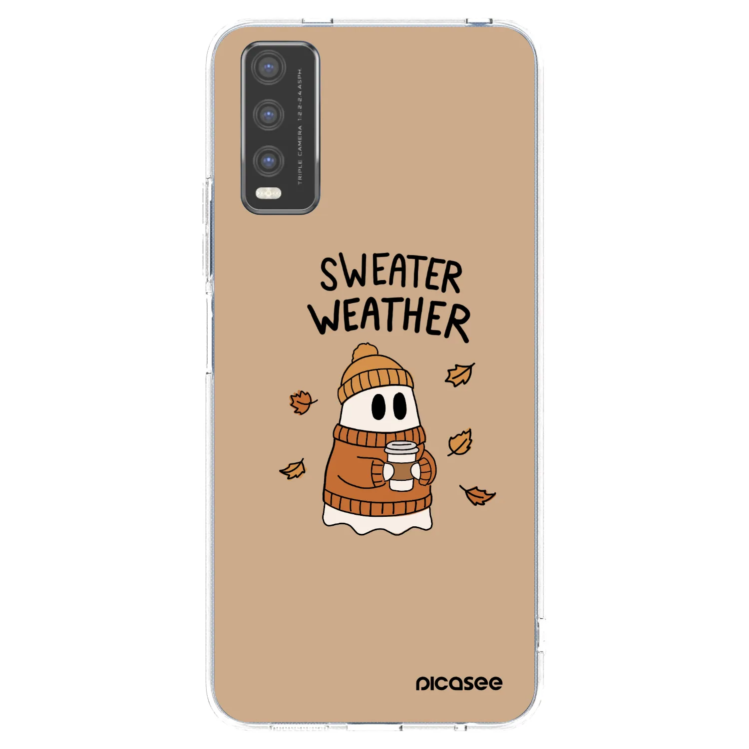 Picasee Vivo Y20s Hülle - Transparentes Silikon - Sweater ghost