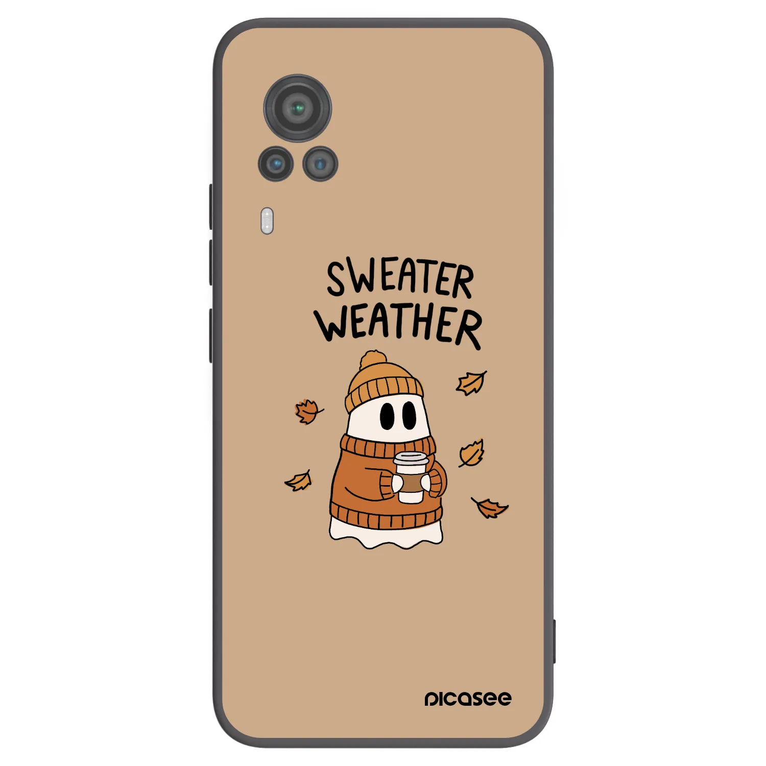 Picasee Vivo X60 Pro 5G Hülle - Schwarzes Silikon - Sweater ghost