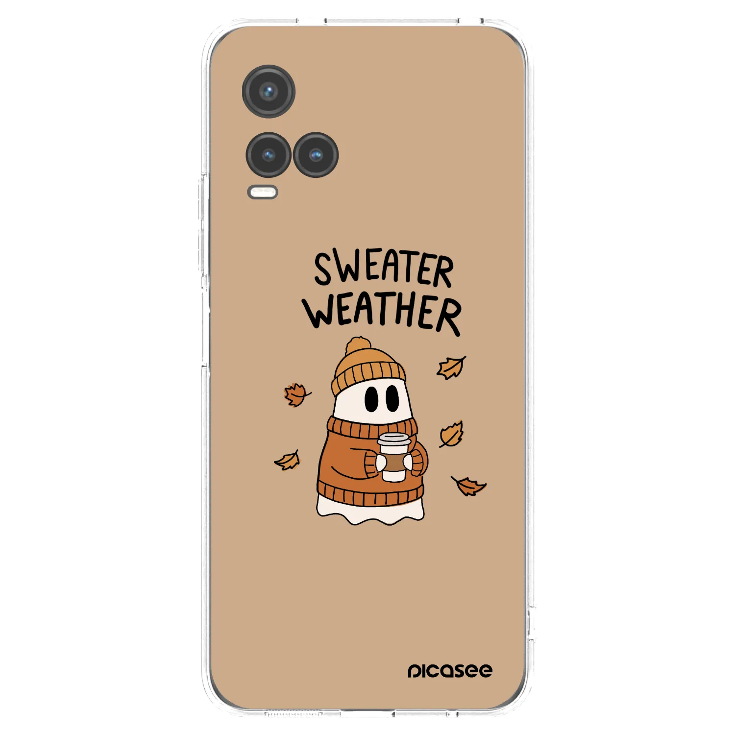 Picasee Vivo Y33s Hülle - Transparentes Silikon - Sweater ghost