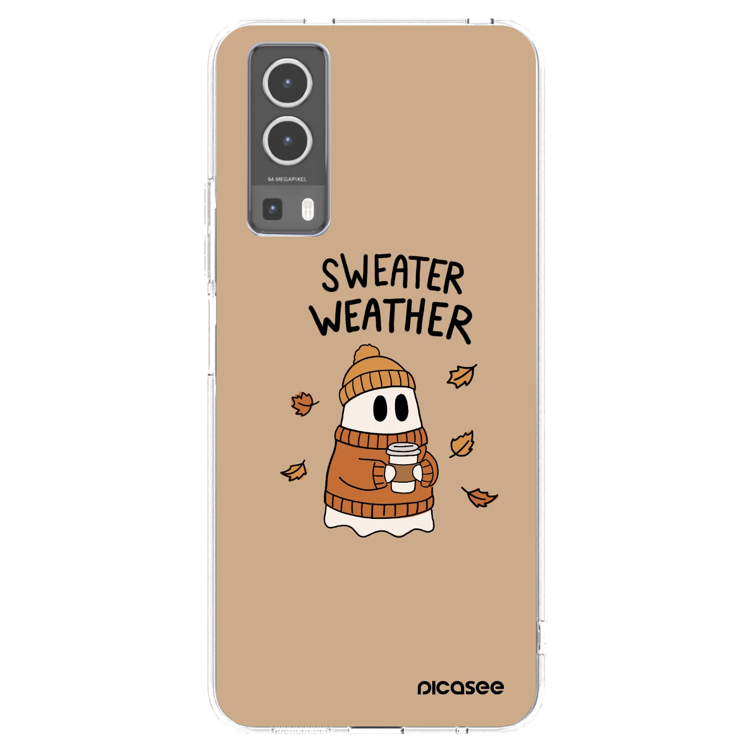 Picasee Vivo Y72 5G Hülle - Transparentes Silikon - Sweater ghost