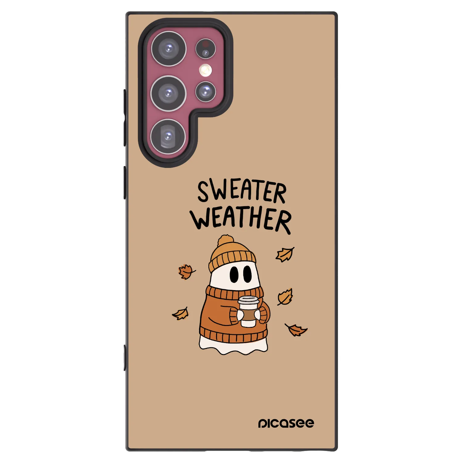 Picasee Samsung Galaxy S22 Ultra 5G Hülle - Schwarzes Silikon - Sweater ghost