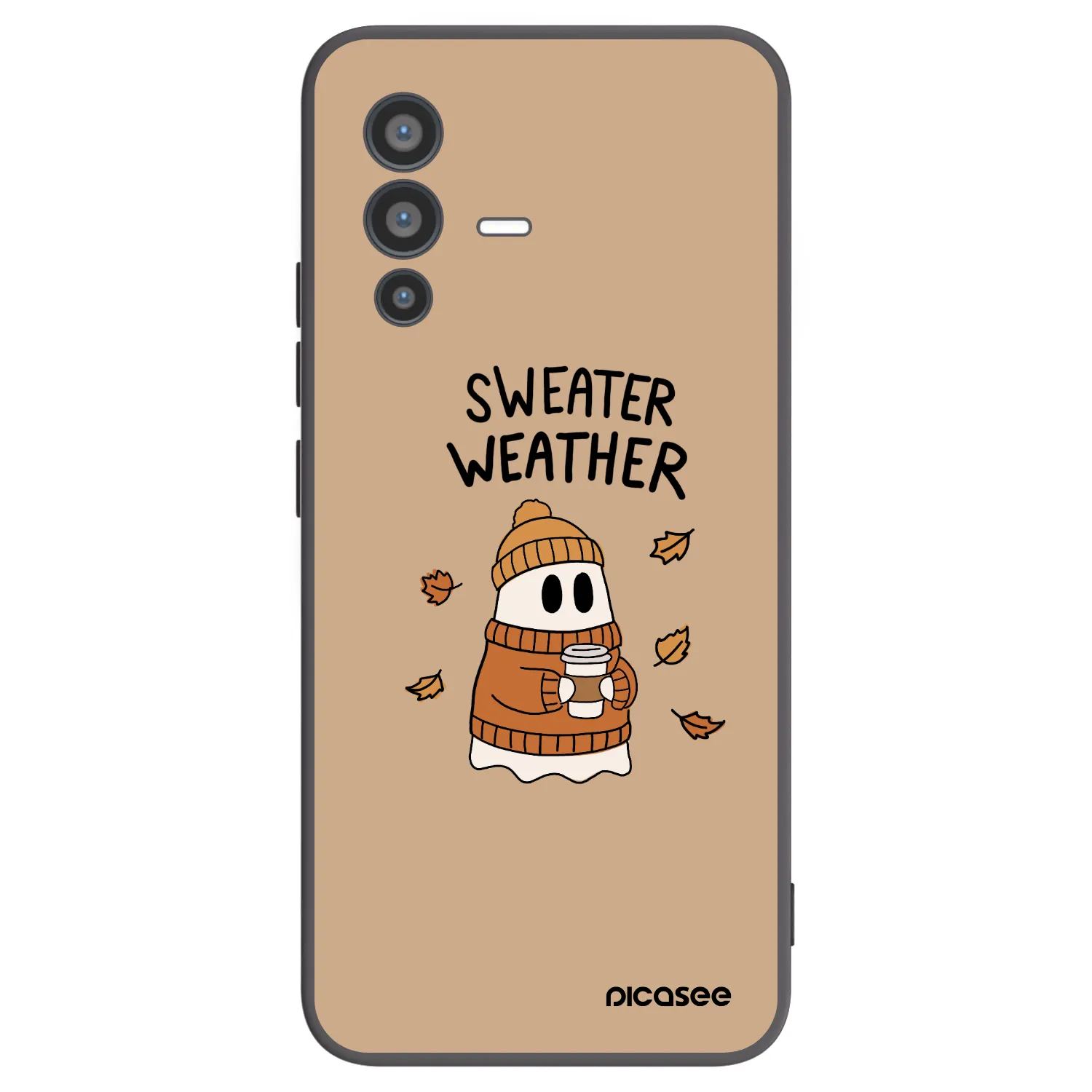 Picasee Vivo V23 5G Hülle - Schwarzes Silikon - Sweater ghost