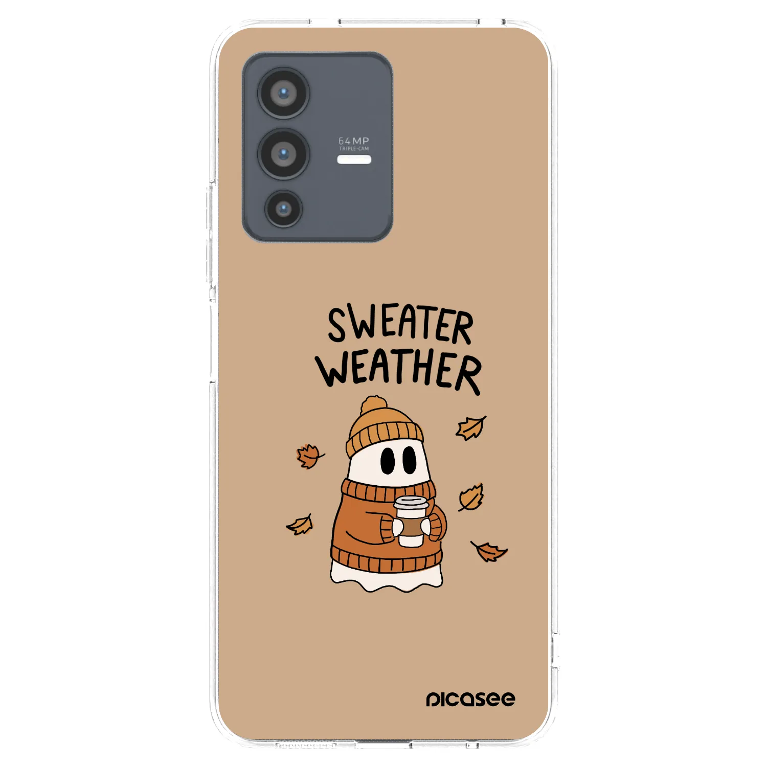 Picasee Vivo V23 5G Hülle - Transparentes Silikon - Sweater ghost