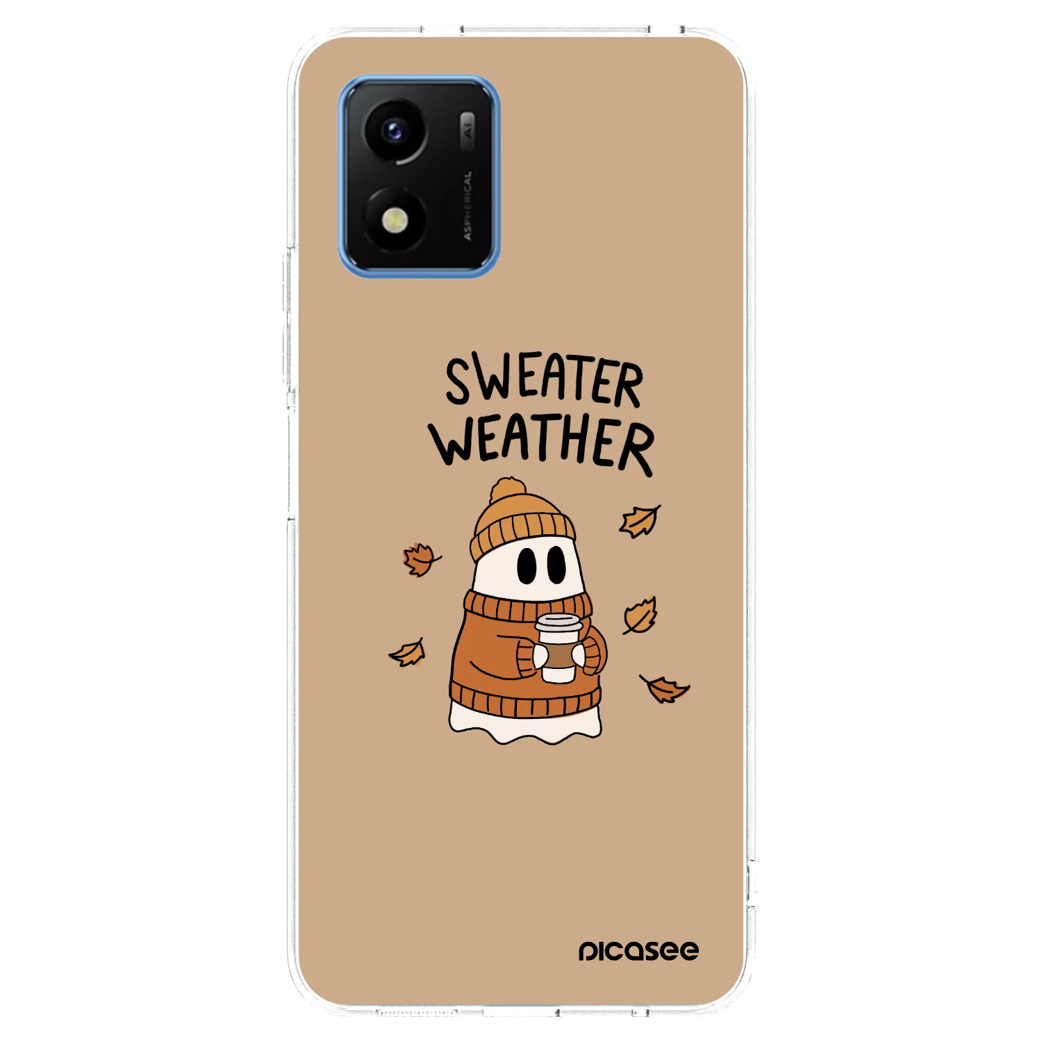Picasee Vivo Y01 Hülle - Transparentes Silikon - Sweater ghost