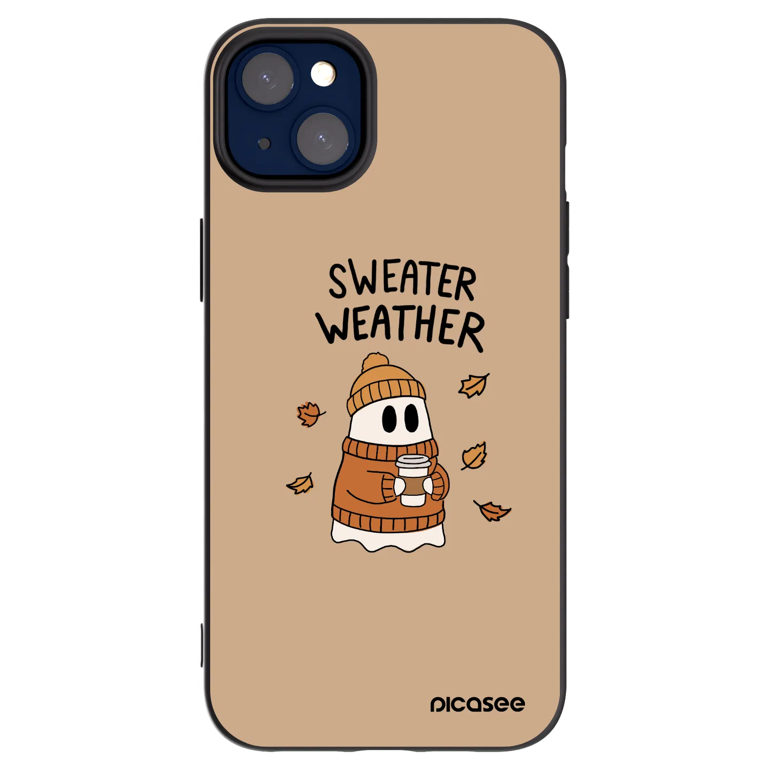 Picasee Apple iPhone 14 Plus Hülle - Schwarzes Silikon - Sweater ghost