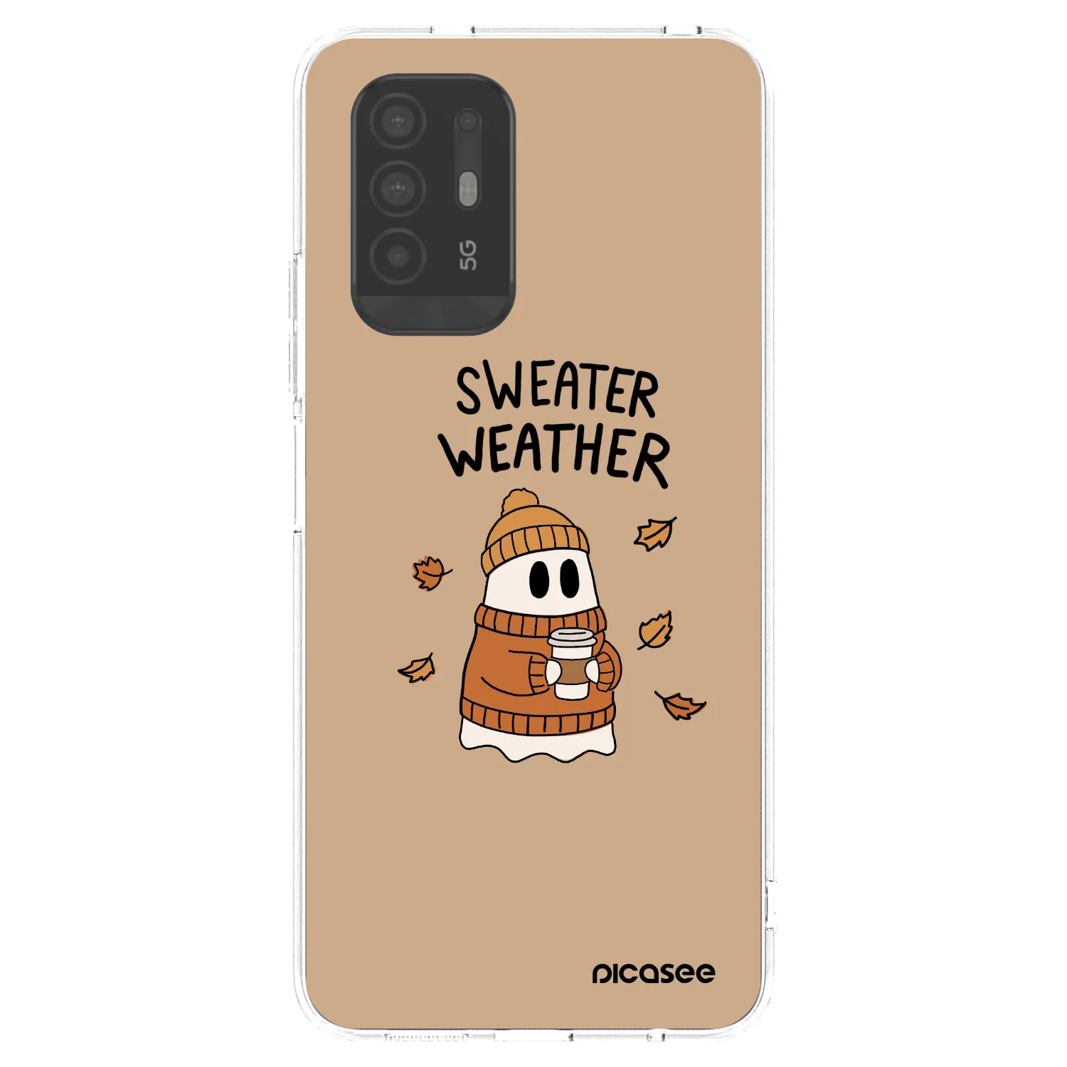 Picasee OPPO A94 5G Hülle - Transparentes Silikon - Sweater ghost