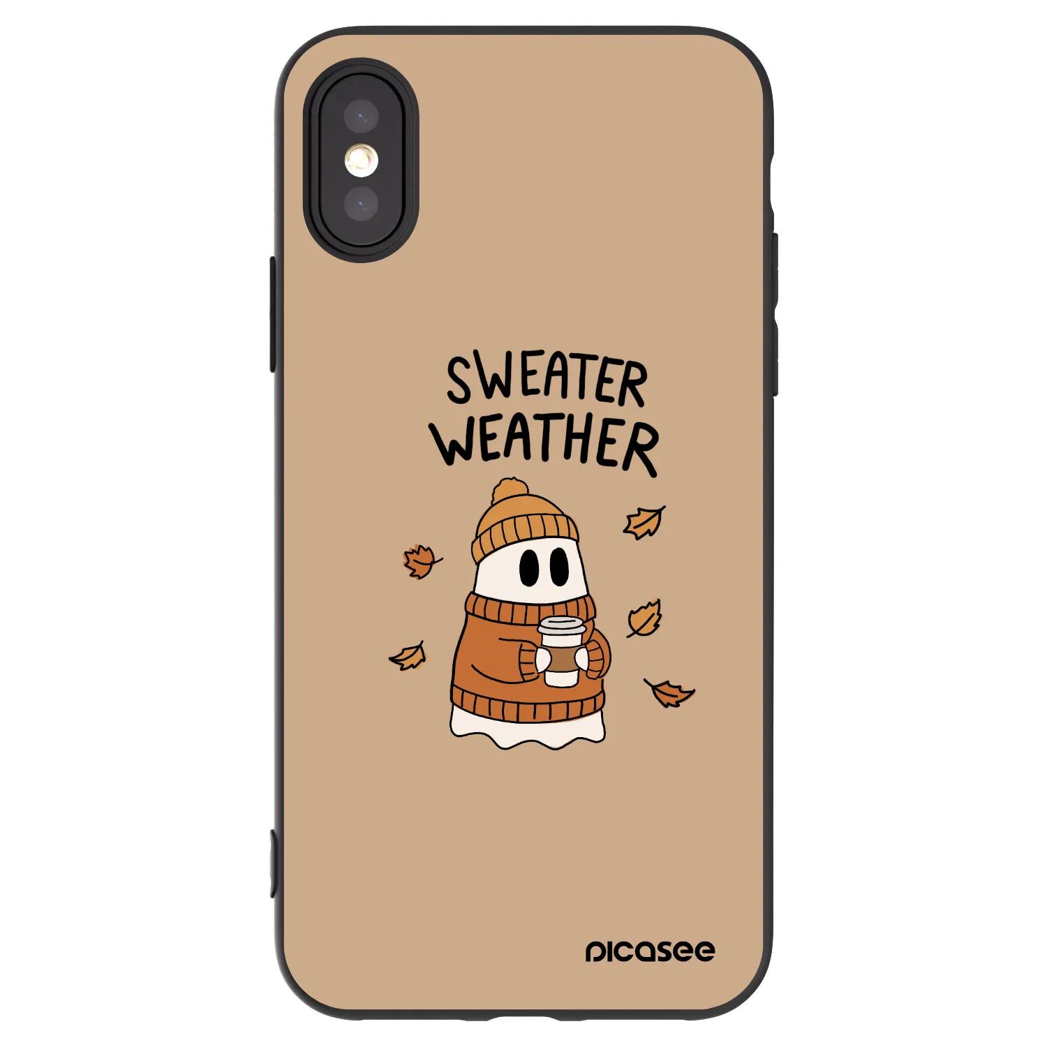 Picasee Apple iPhone X/XS Hülle - Schwarzes Silikon - Sweater ghost