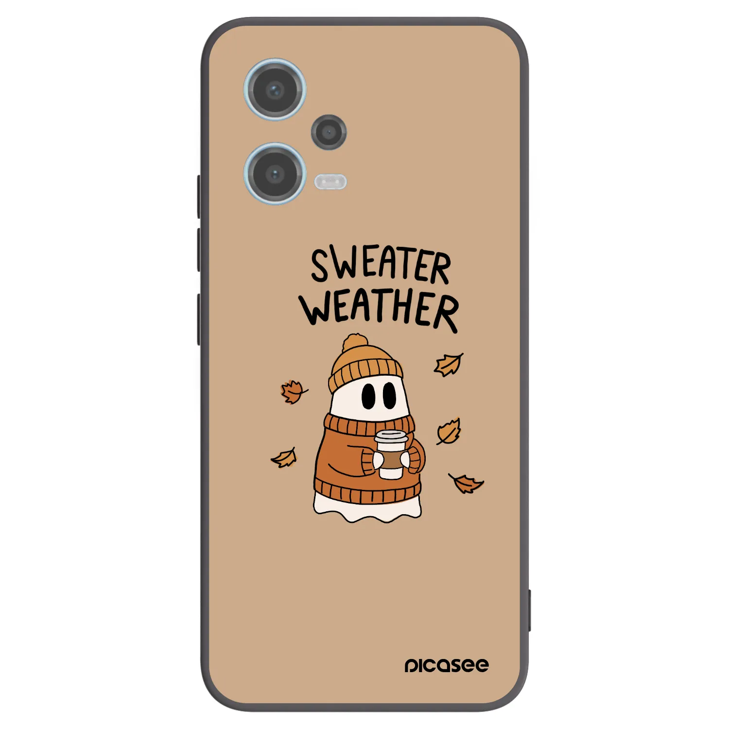 Picasee Xiaomi Redmi Note 12 5G Hülle - Schwarzes Silikon - Sweater ghost