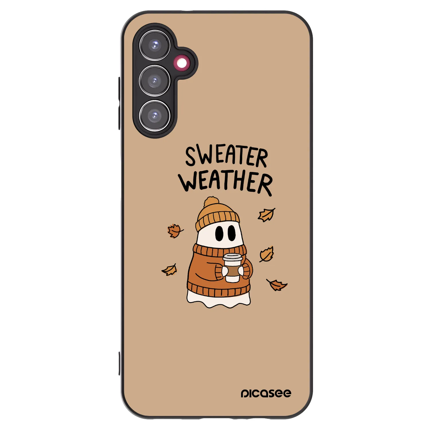 Picasee Samsung Galaxy A14 4G A145R Hülle - Schwarzes Silikon - Sweater ghost