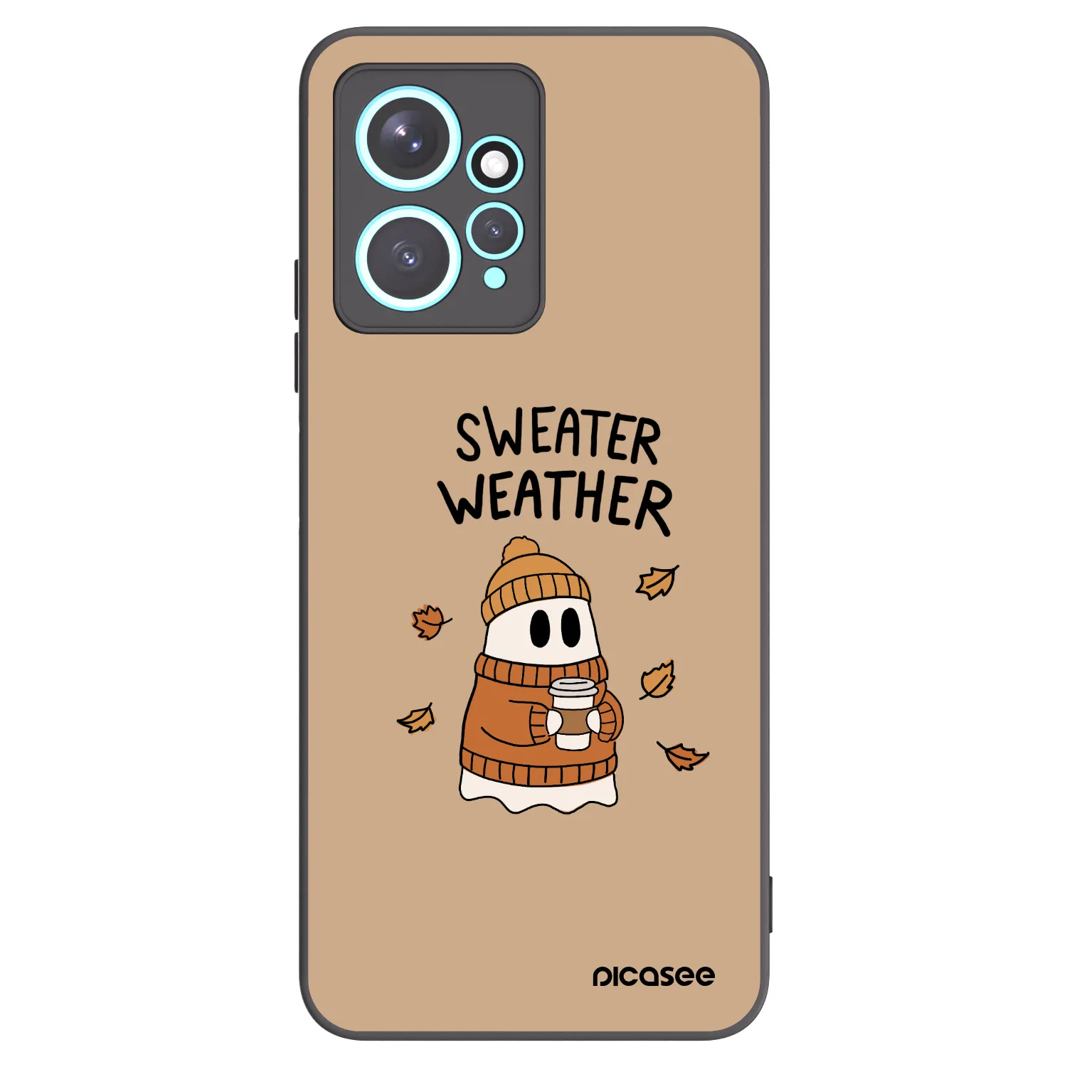 Picasee Xiaomi Redmi Note 12 4G Hülle - Schwarzes Silikon - Sweater ghost
