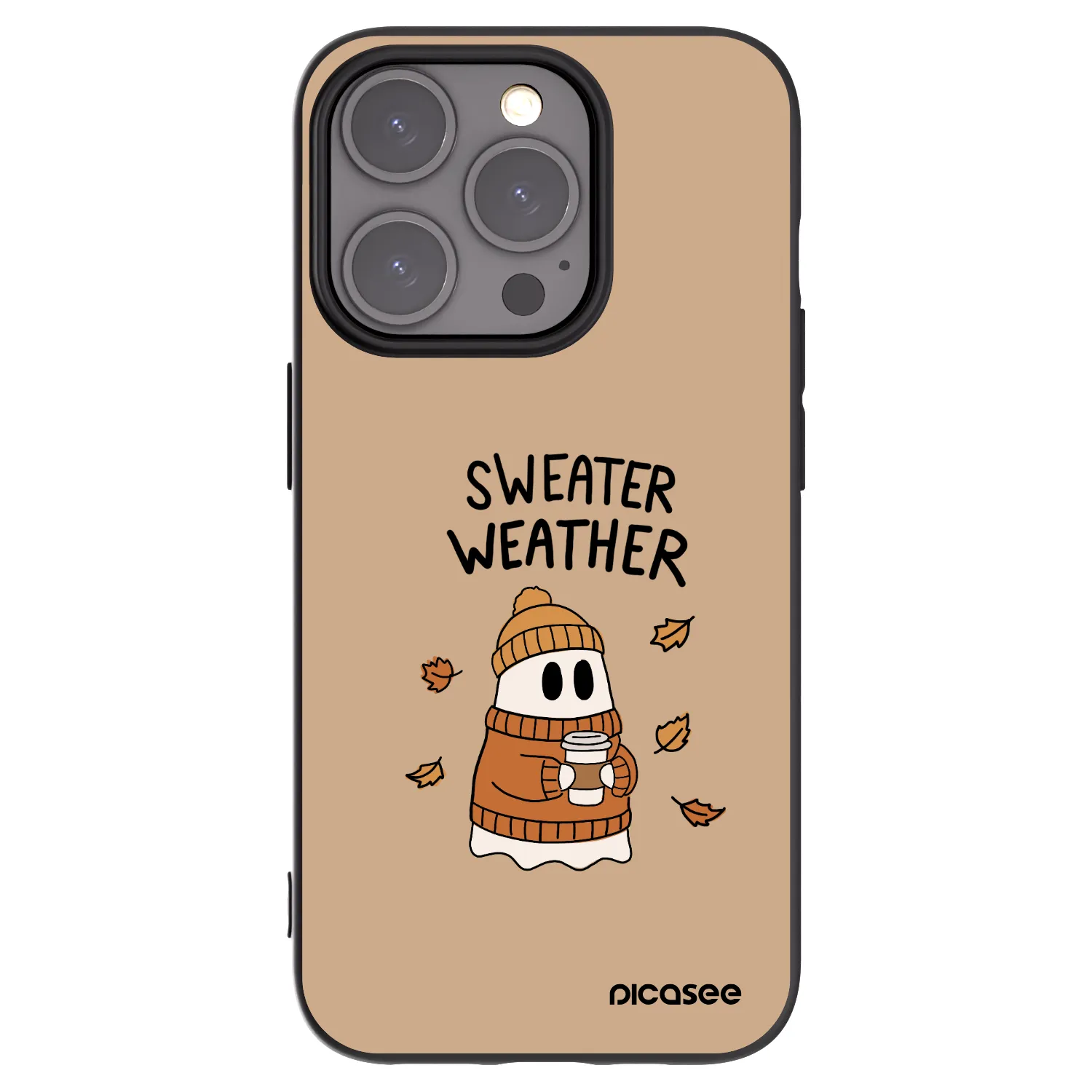 Picasee Apple iPhone 15 Pro Hülle - Schwarzes Silikon - Sweater ghost
