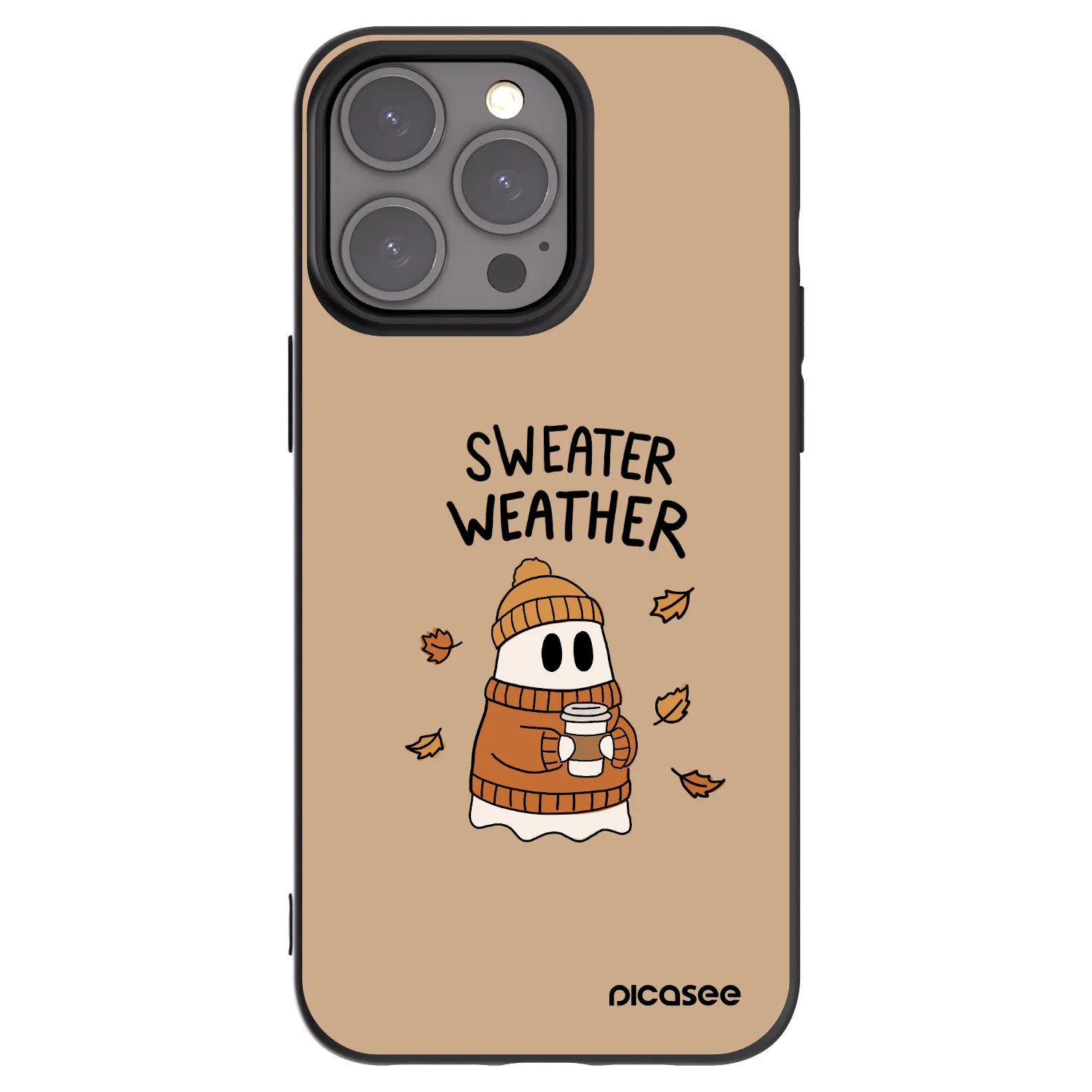 Picasee Apple iPhone 15 Pro Max Hülle - Schwarzes Silikon - Sweater ghost