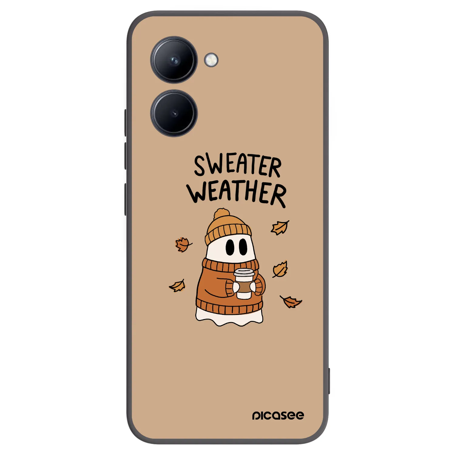 Picasee Realme C33 (2023) Hülle - Schwarzes Silikon - Sweater ghost