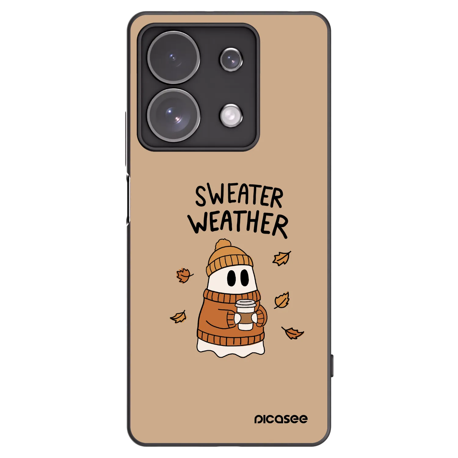 Picasee Xiaomi Redmi Note 13 Pro 4G Hülle - Schwarzes Silikon - Sweater ghost