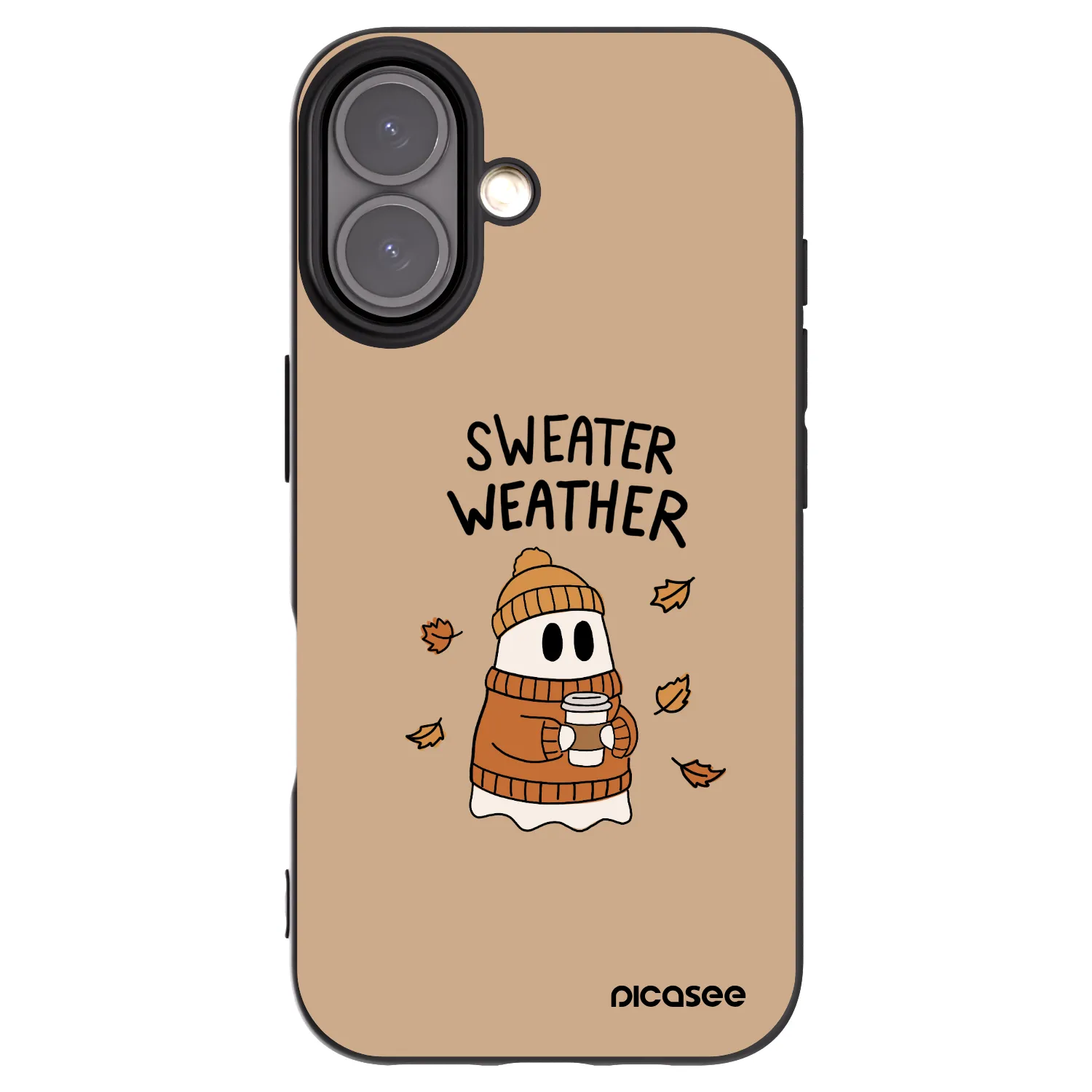 Picasee Apple iPhone 16 Hülle - Schwarzes Silikon - Sweater ghost