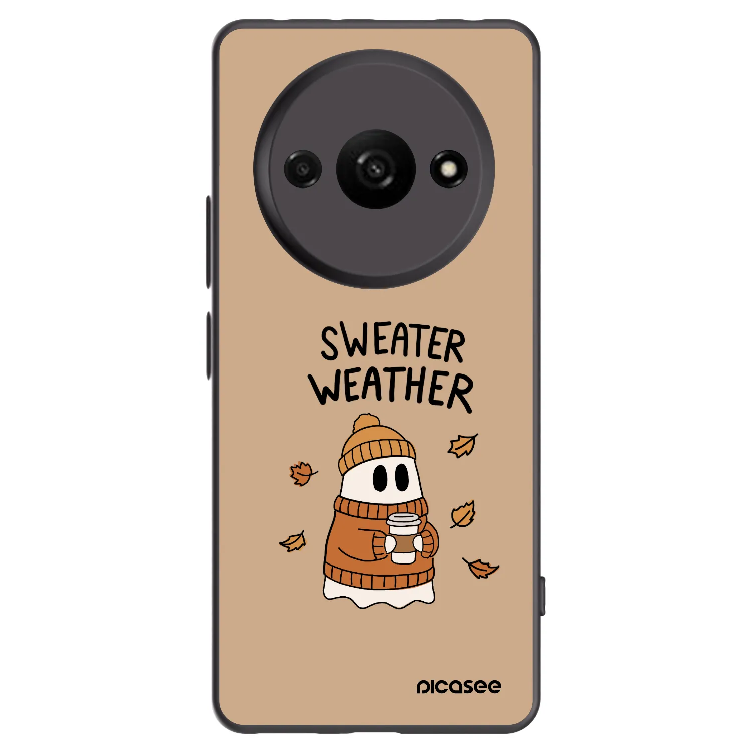 Picasee Xiaomi Redmi A3 Hülle - Schwarzes Silikon - Sweater ghost