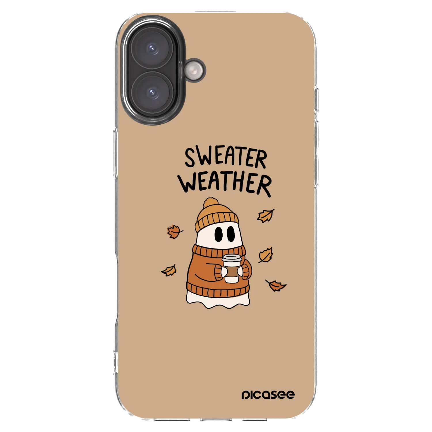 Picasee Apple iPhone 16 Plus Hülle - Transparentes Silikon - Sweater ghost