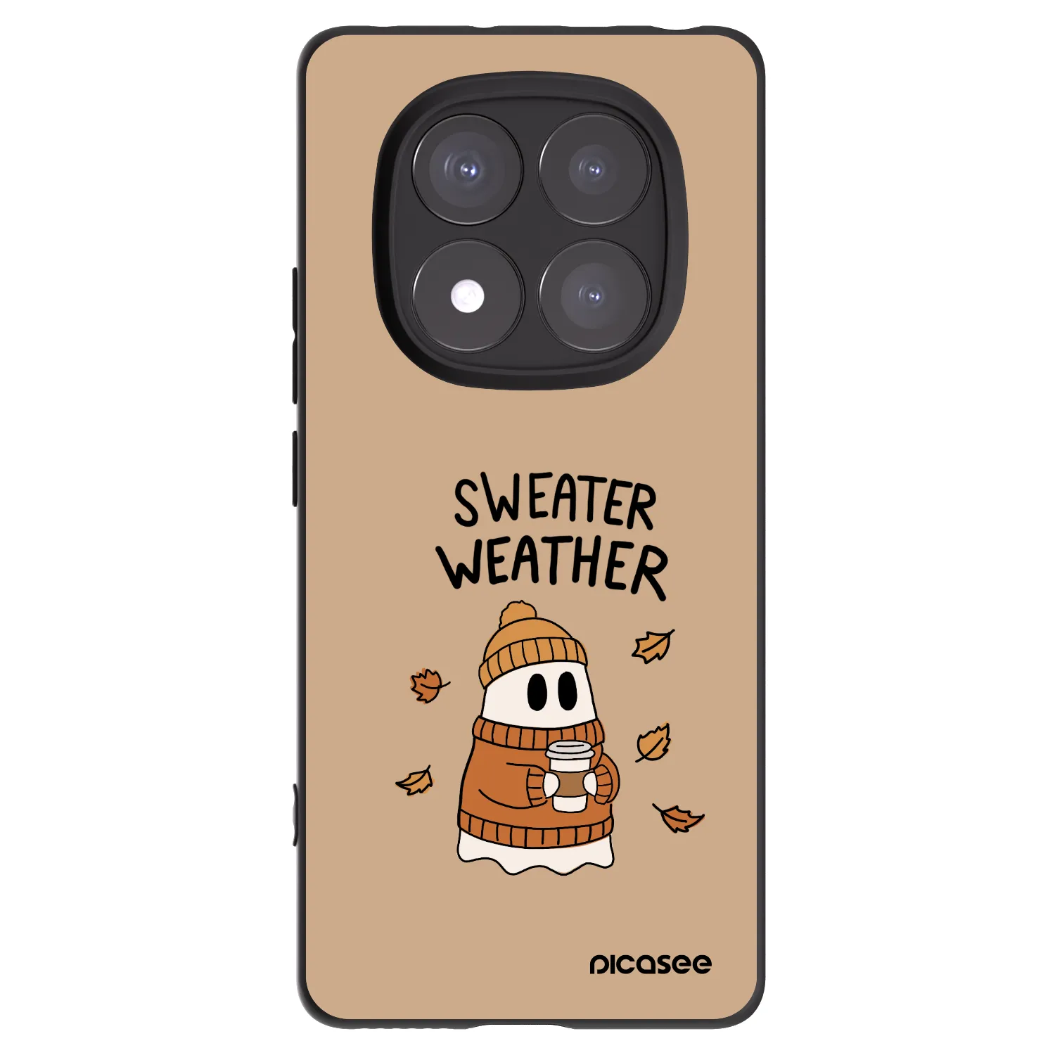 Picasee Xiaomi Redmi Note 14 Pro 5G Hülle - Schwarzes Silikon - Sweater ghost