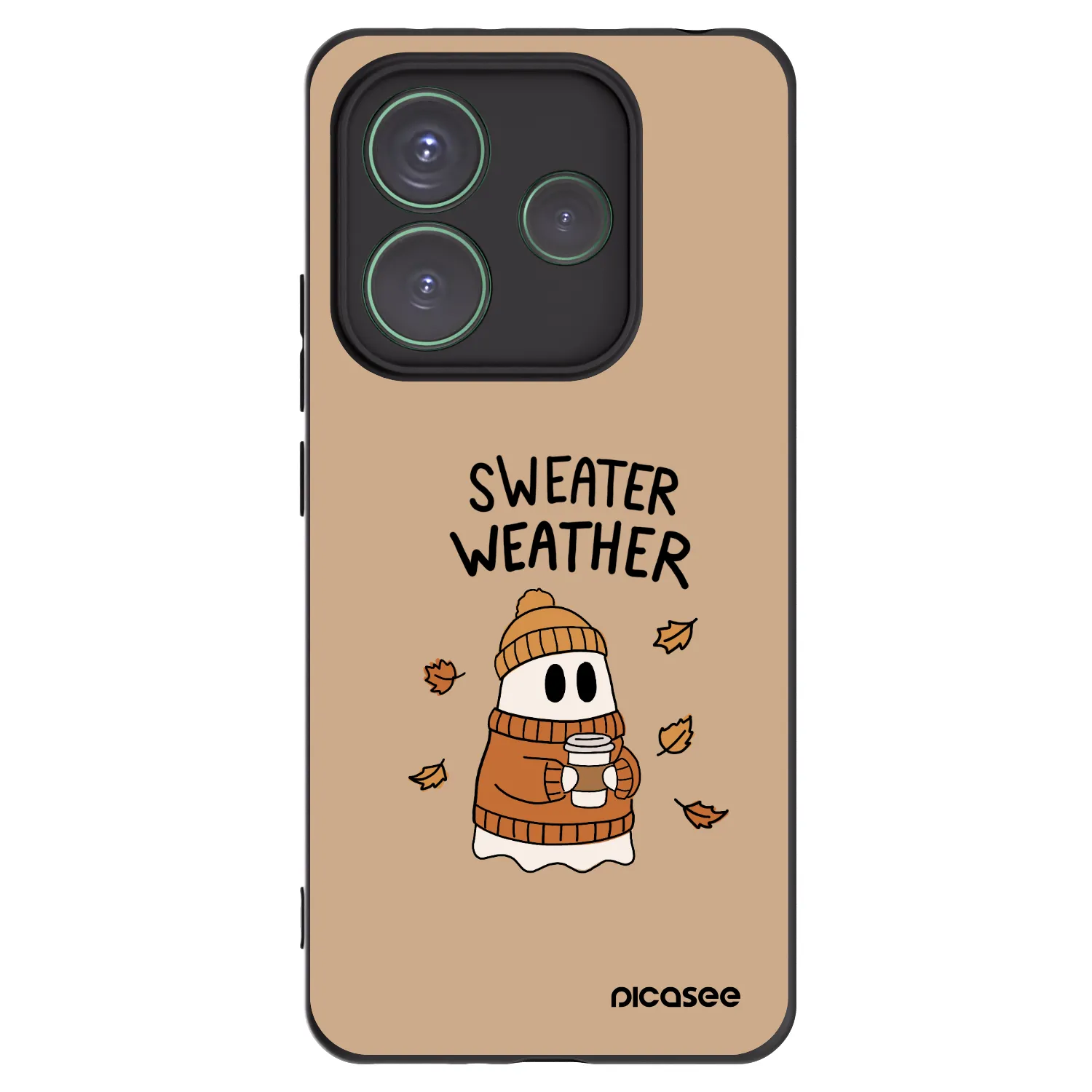 Picasee Xiaomi Redmi Note 14 5G Hülle - Schwarzes Silikon - Sweater ghost