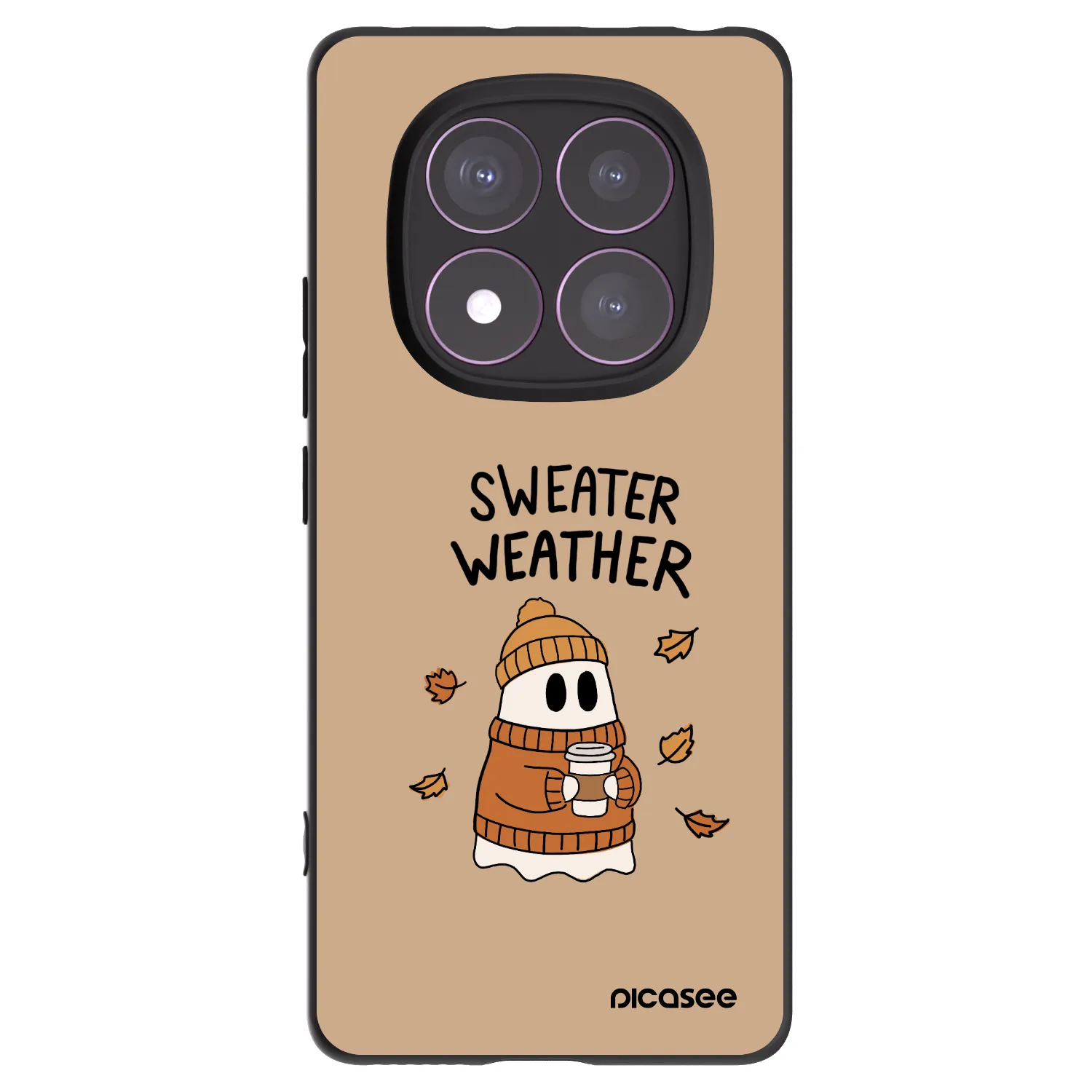 Picasee Xiaomi Redmi Note 14 Pro 4G Hülle - Schwarzes Silikon - Sweater ghost