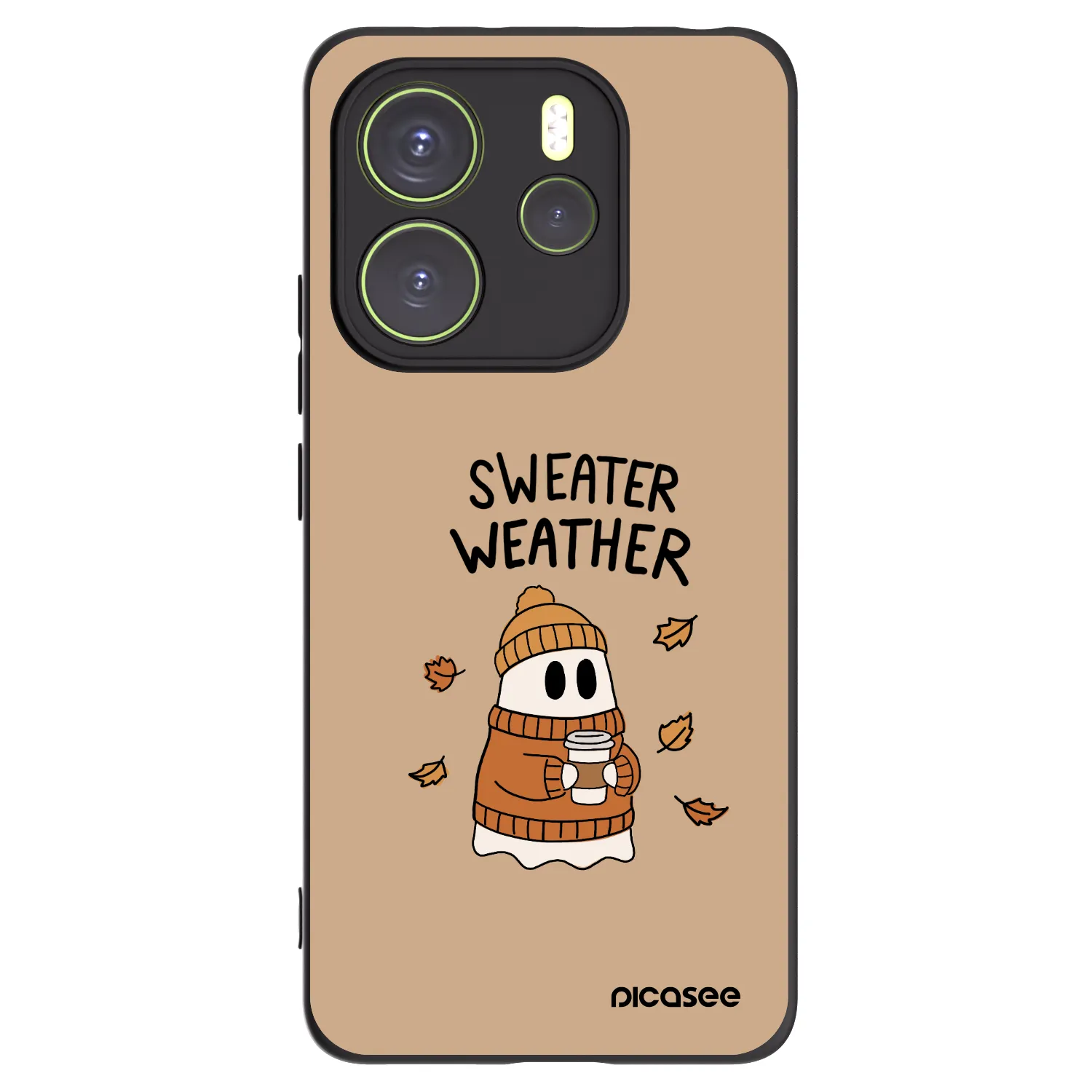 Picasee Xiaomi Redmi Note 14 4G Hülle - Schwarzes Silikon - Sweater ghost