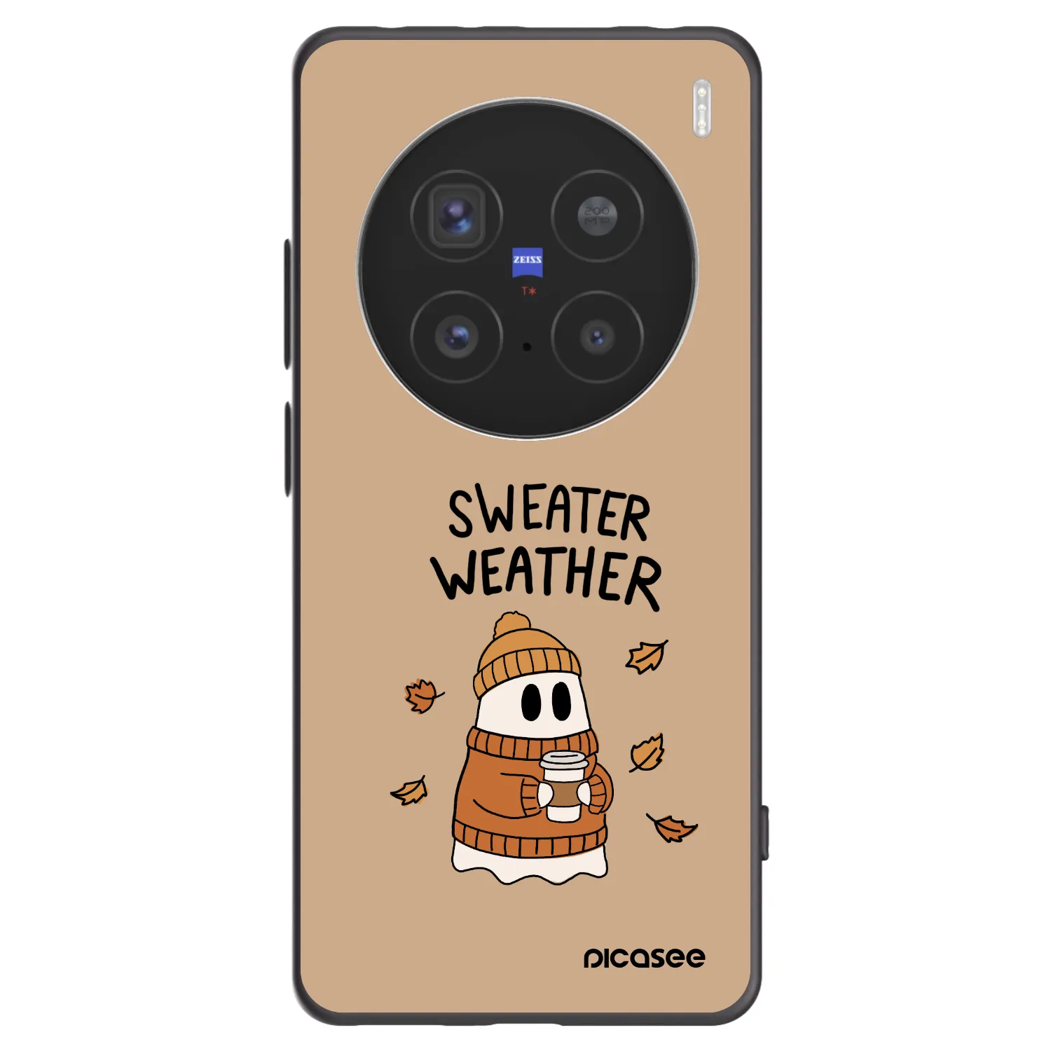 Picasee Vivo X200 Pro Hülle - Schwarzes Silikon - Sweater ghost
