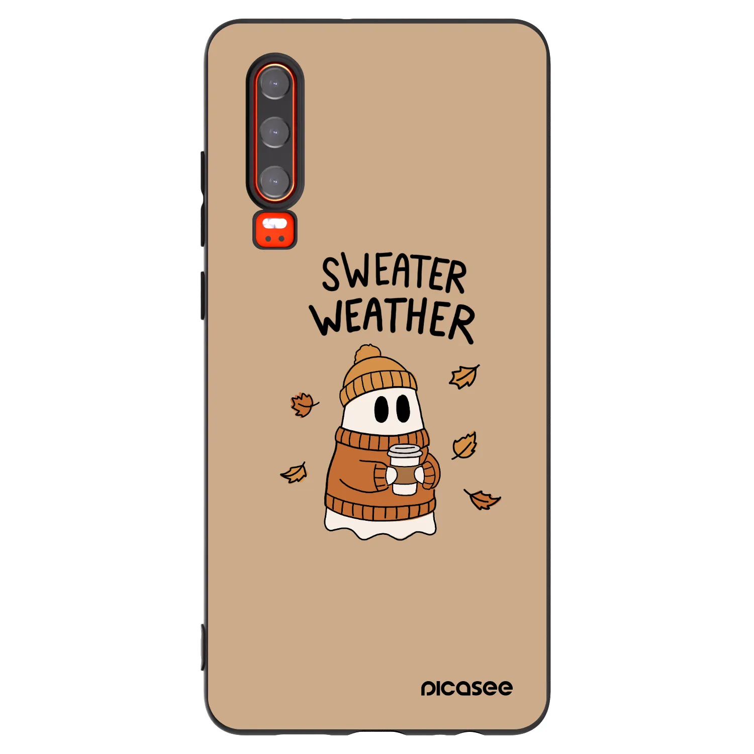 Picasee Huawei P30 Hülle - Schwarzes Silikon - Sweater ghost