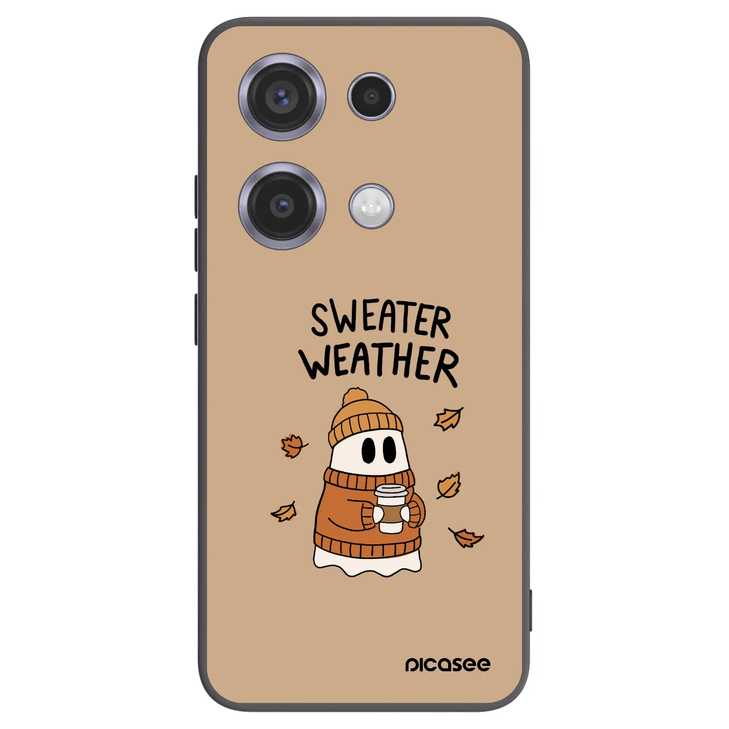 Picasee Xiaomi Redmi Note 14S Hülle - Schwarzes Silikon - Sweater ghost