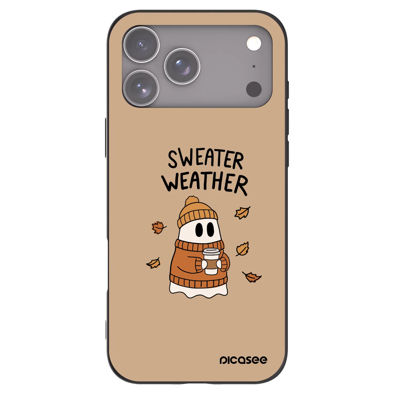 Picasee Apple iPhone 17 Pro Max Hülle - Schwarzes Silikon - Sweater ghost