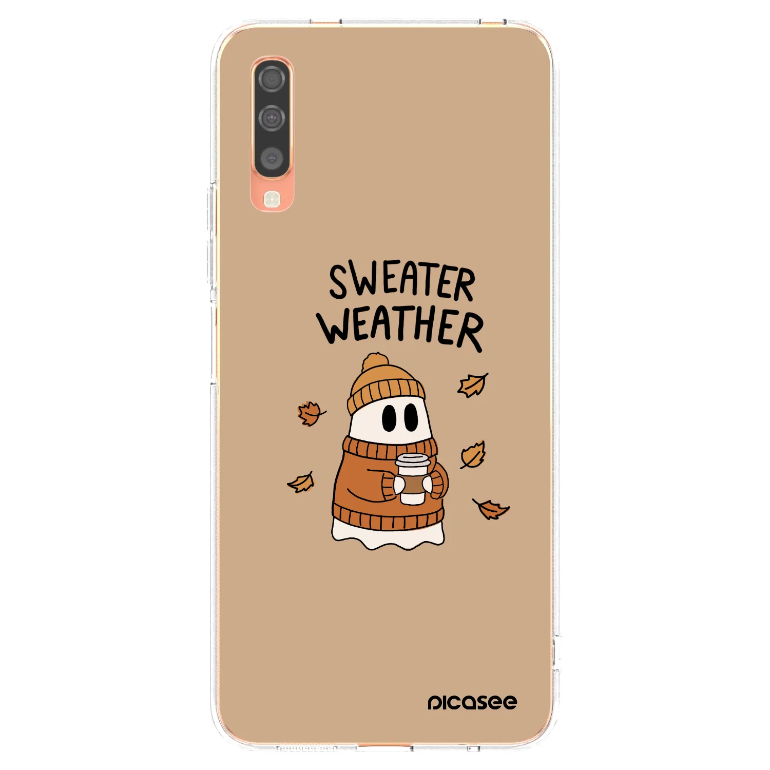 Picasee Samsung Galaxy A70 A705F Hülle - Transparentes Silikon - Sweater ghost