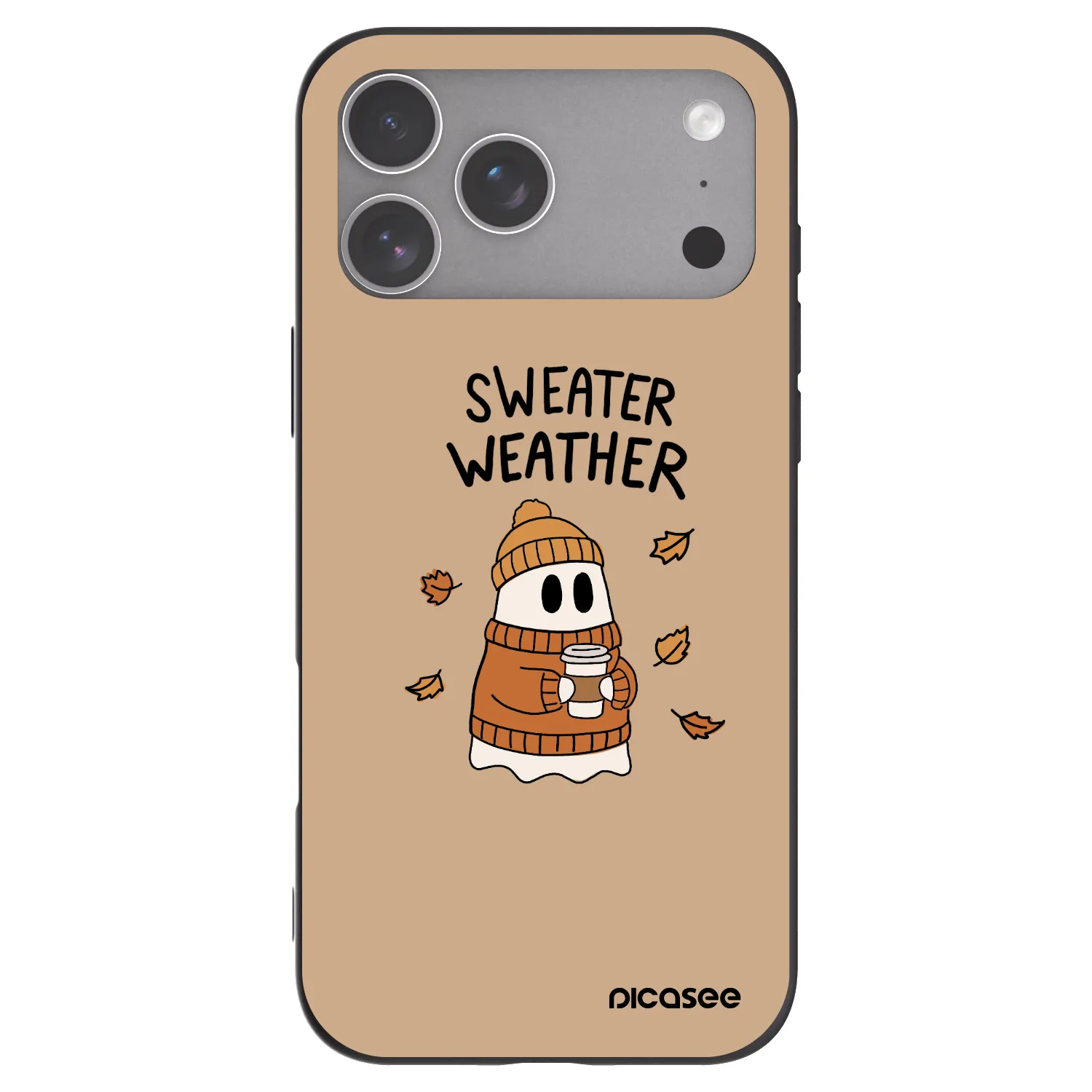 Picasee Apple iPhone 18 Pro Max Hülle - Schwarzes Silikon - Sweater ghost