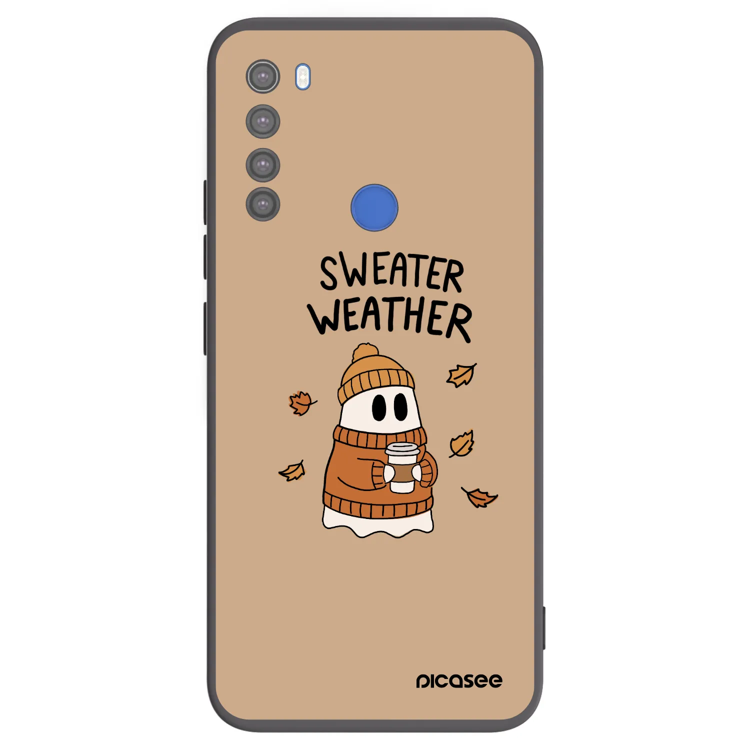 Picasee Xiaomi Redmi Note 8T Hülle - Schwarzes Silikon - Sweater ghost