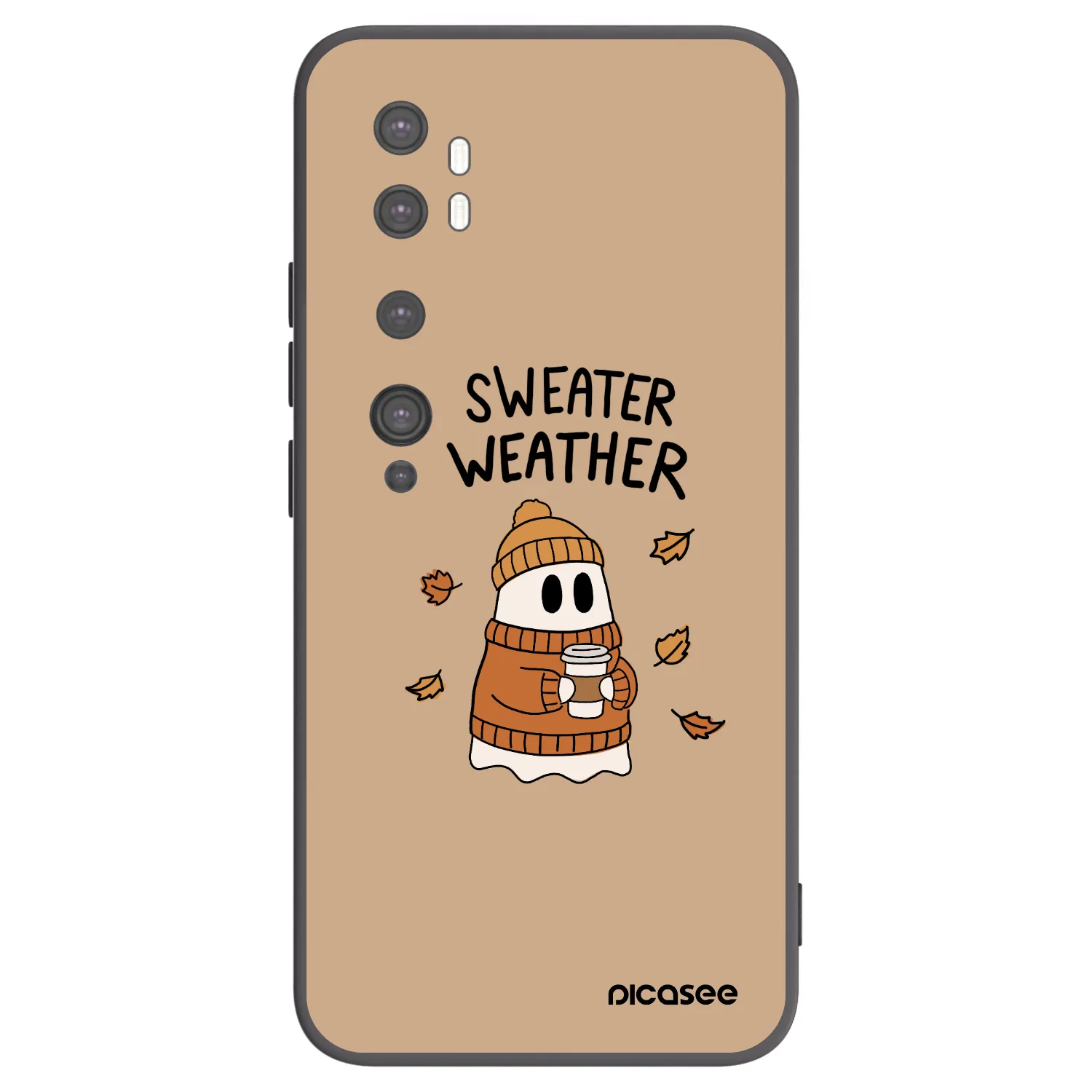 Picasee Xiaomi Mi Note 10 (Pro) Hülle - Schwarzes Silikon - Sweater ghost